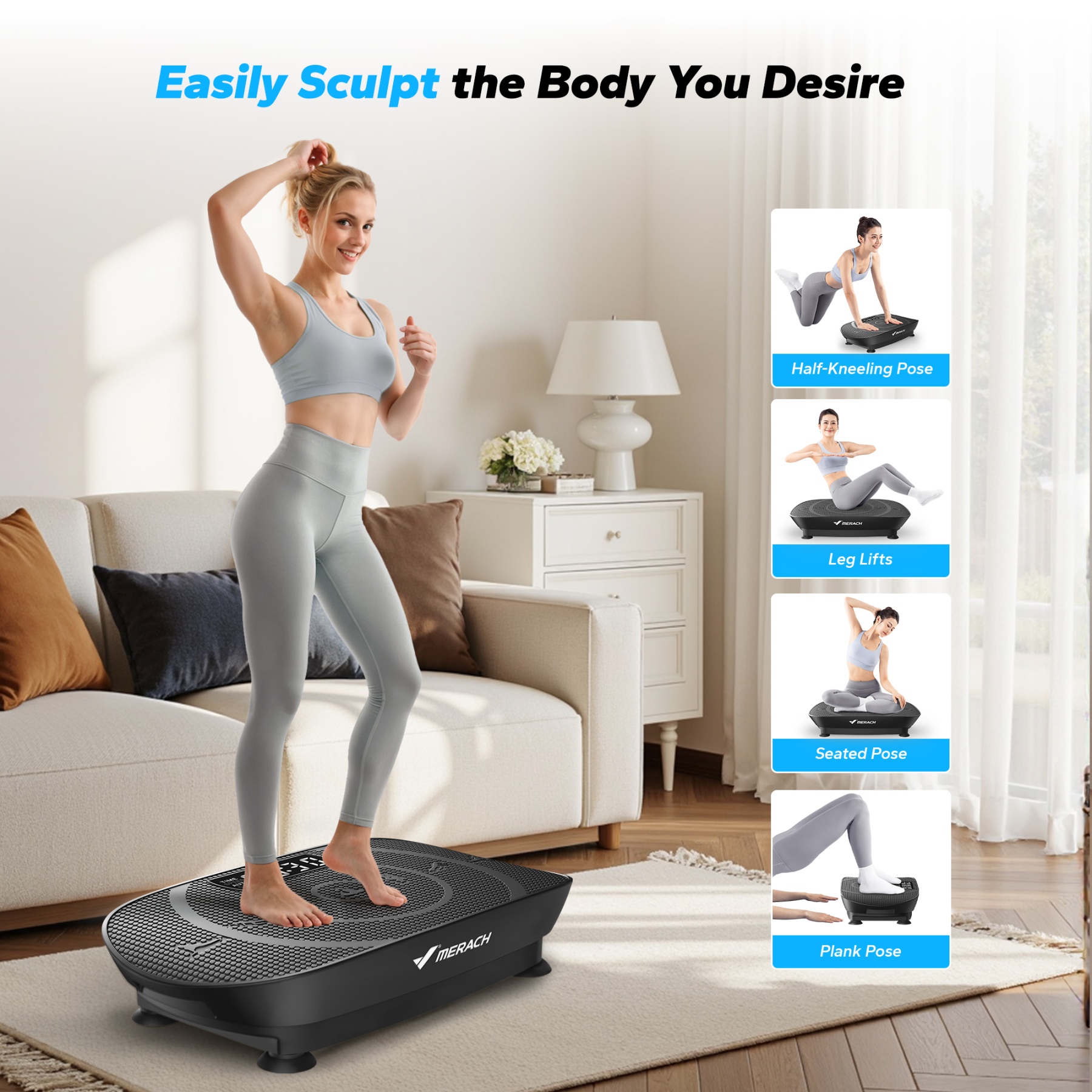 MERACH Vibration Plate Exercise Machine, Whole Body Shake Plate Exercise Machine with Remote Control