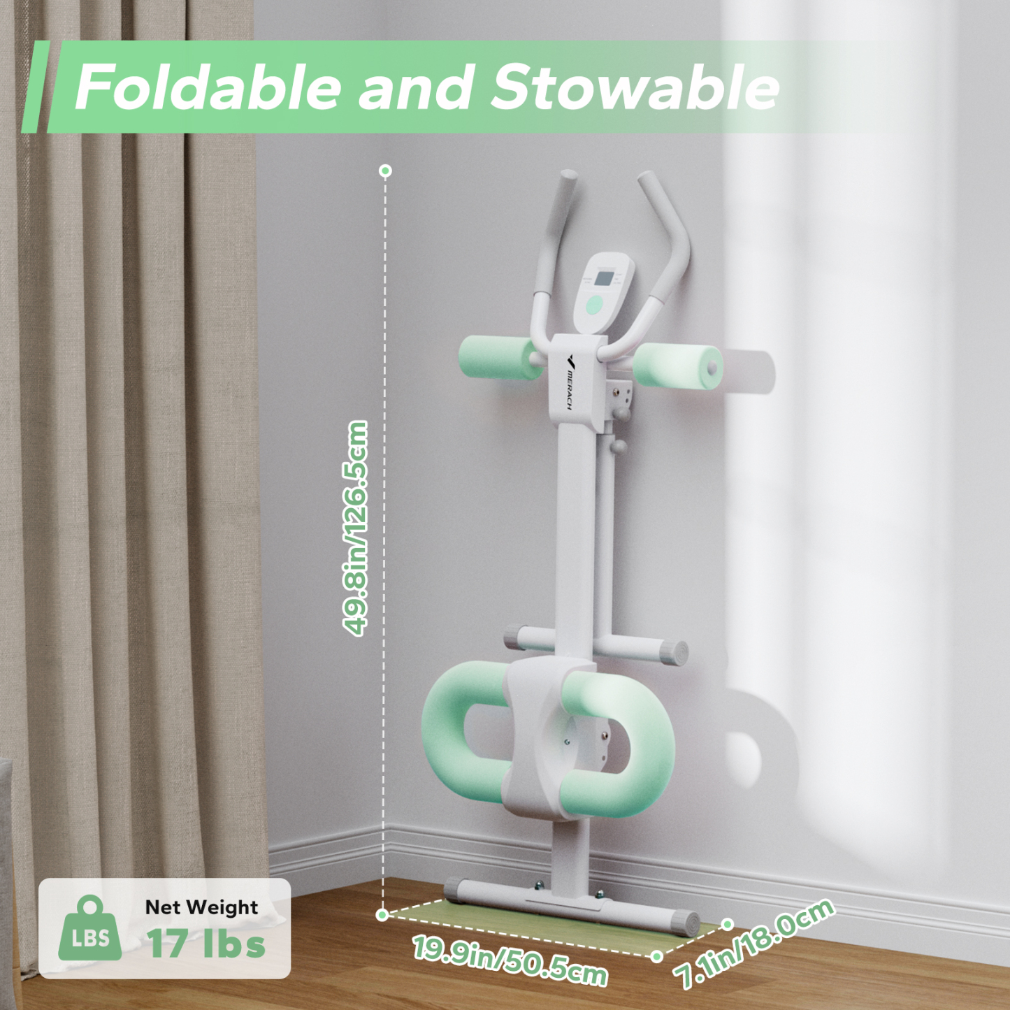 MERACH Ab Machine for Exercise, Adjustable Abdominal Workout machine for Home Gym, Foldable, Knee Protection