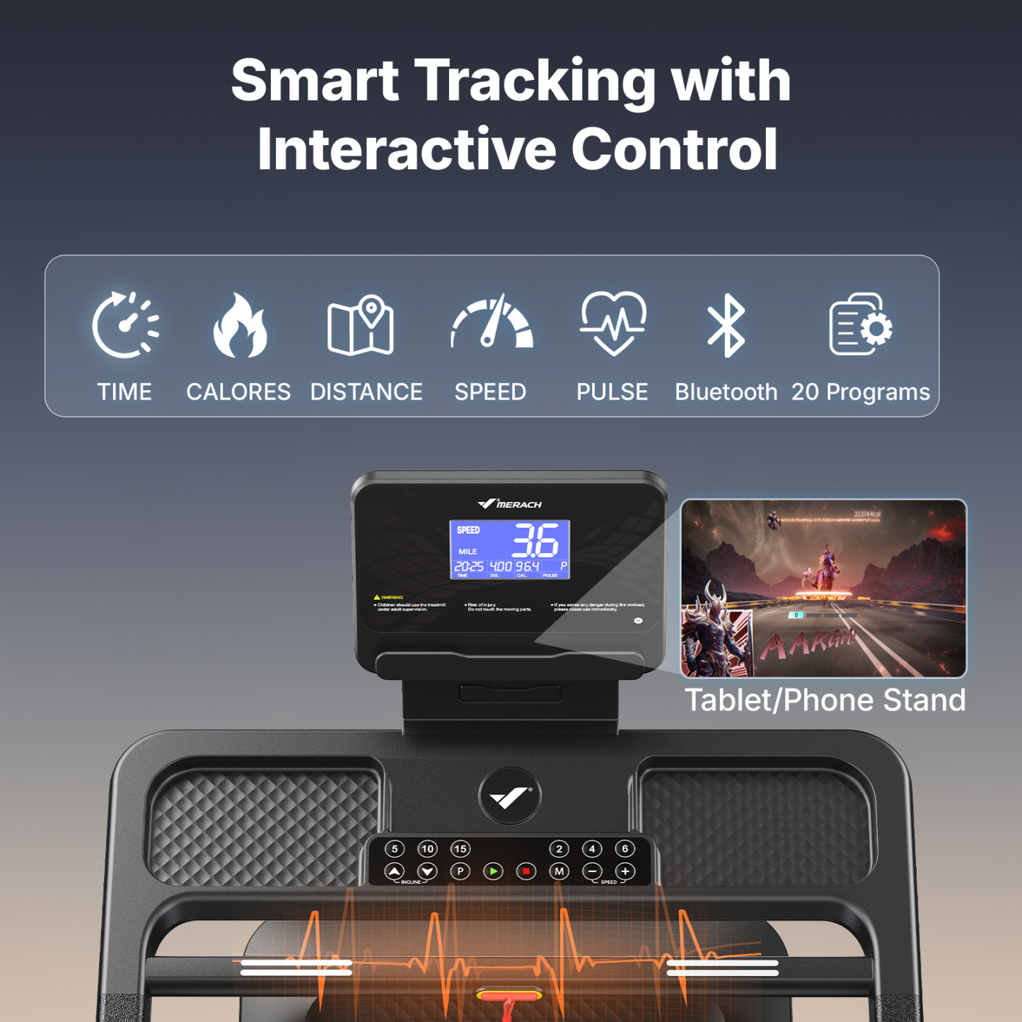 MERACH Folding Treadmill with 18% Auto Incline, 3.5HP Treadmill with Wide Belt, 350lbs Capacity, App Control