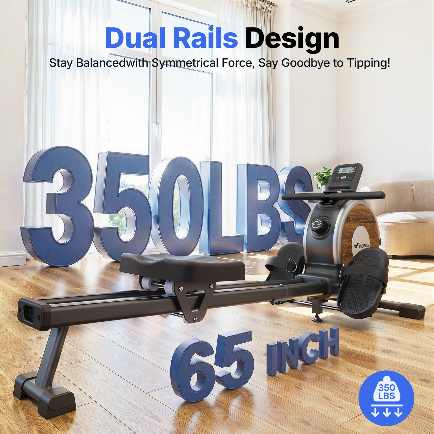 Q1S Manual Resistance Rower-Black