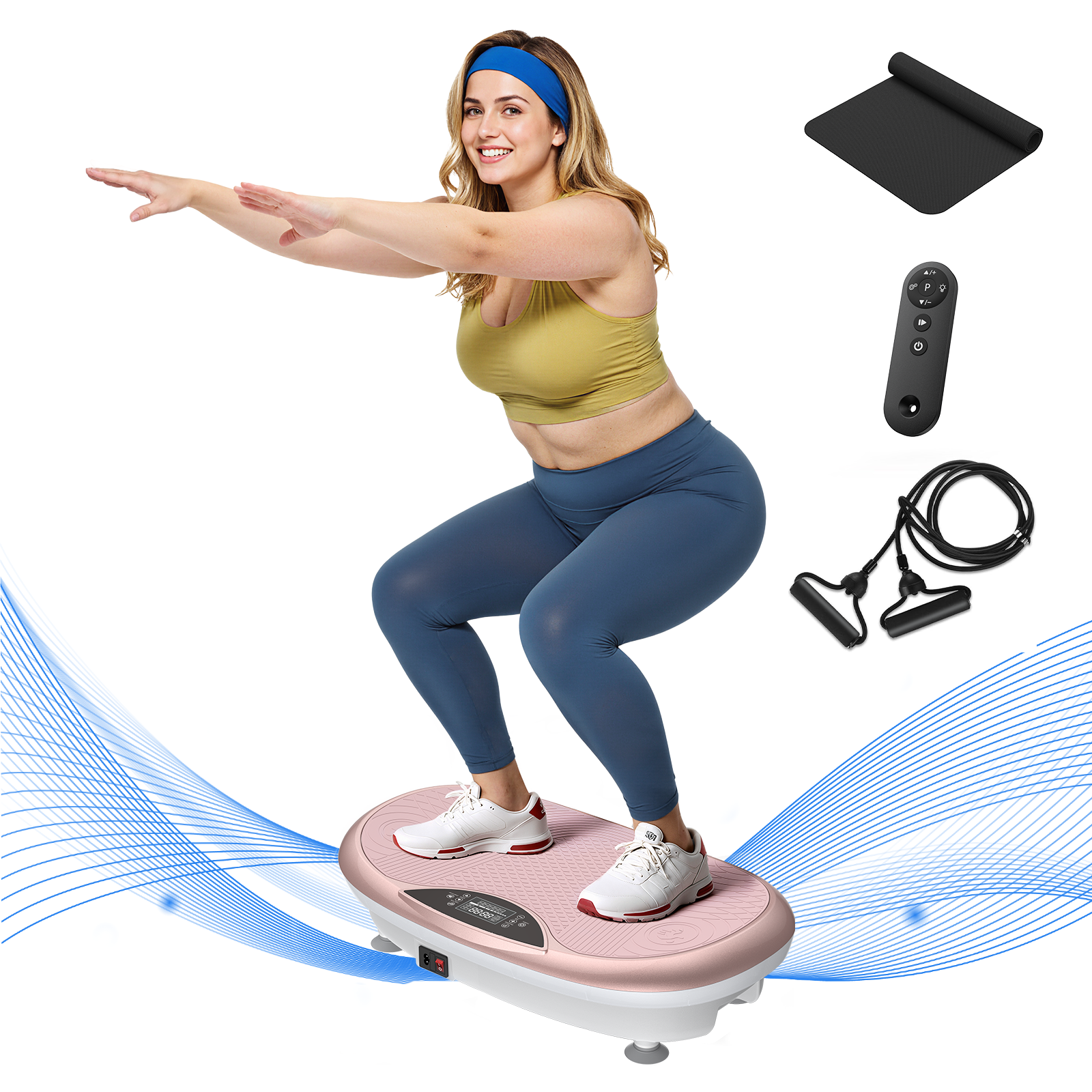 MERACH 4D Vibration Plate Exercise Machine, 120 Speed Levels, 440W Motor, Full Body Vibration Platform with Bluetooth Speaker, LED Lights, Resistance Bands, 440 lb Capacity