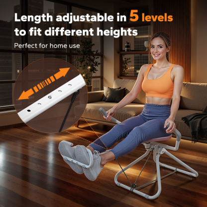 MERACH Ab Machine Foldable Core Trainer with Adjustable Resistance, Sit-Up Equipment for Home Gym, White and Pink