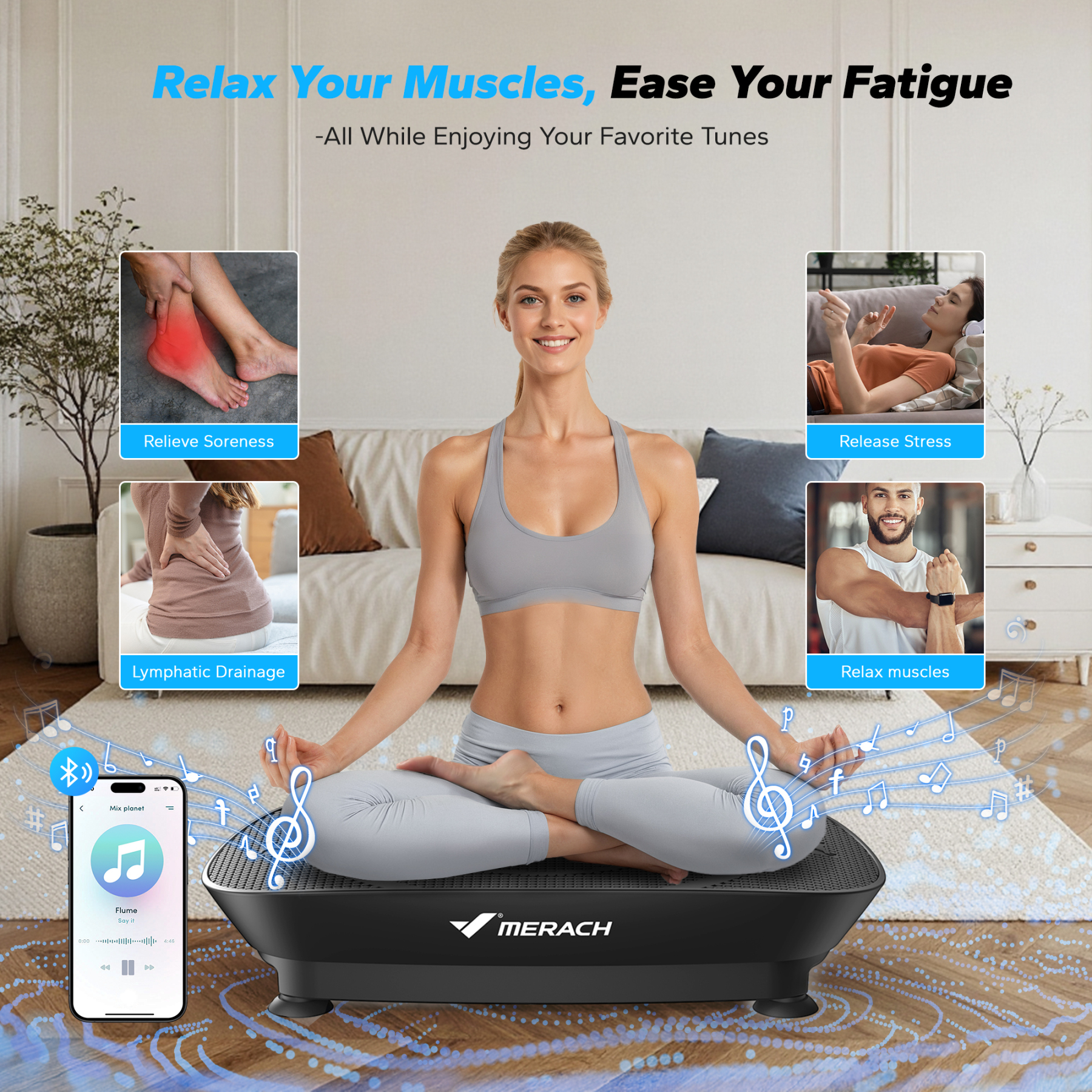 MERACH Vibration Plate Exercise Machine, Whole Body Shake Plate Exercise Machine with Remote Control