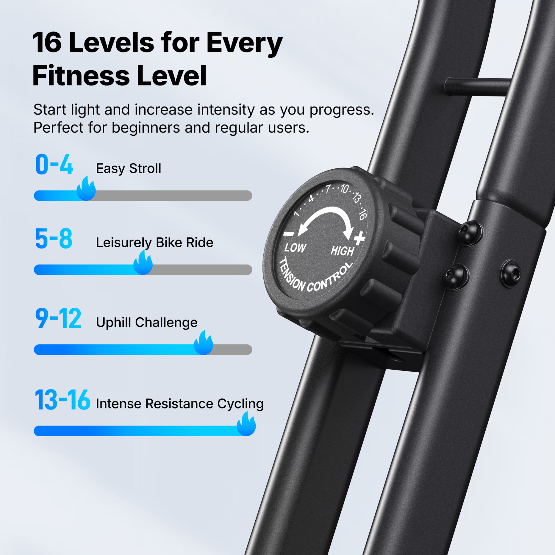 MERACH Folding Exercise Bike, Exercise Bike with LCD Display, Magnetic Fitness Bike for Home with Comfortable Seat, Space Saving, Cardio Training, Maximum Capacity 300 lbs