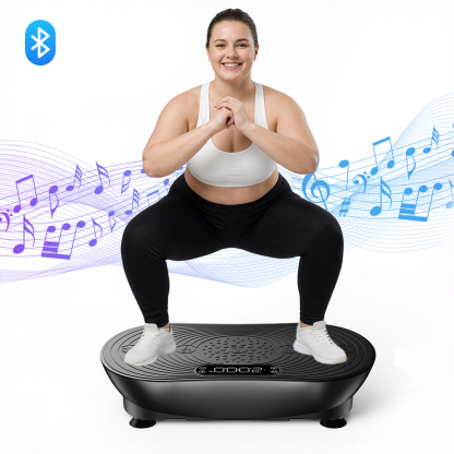 MERACH Vibration Plate Exercise Machine with LED Touch Screen, 99 Speed Levels, Bluetooth & Resistance Bands, Full Body Workout Platform for Home Fitness Training