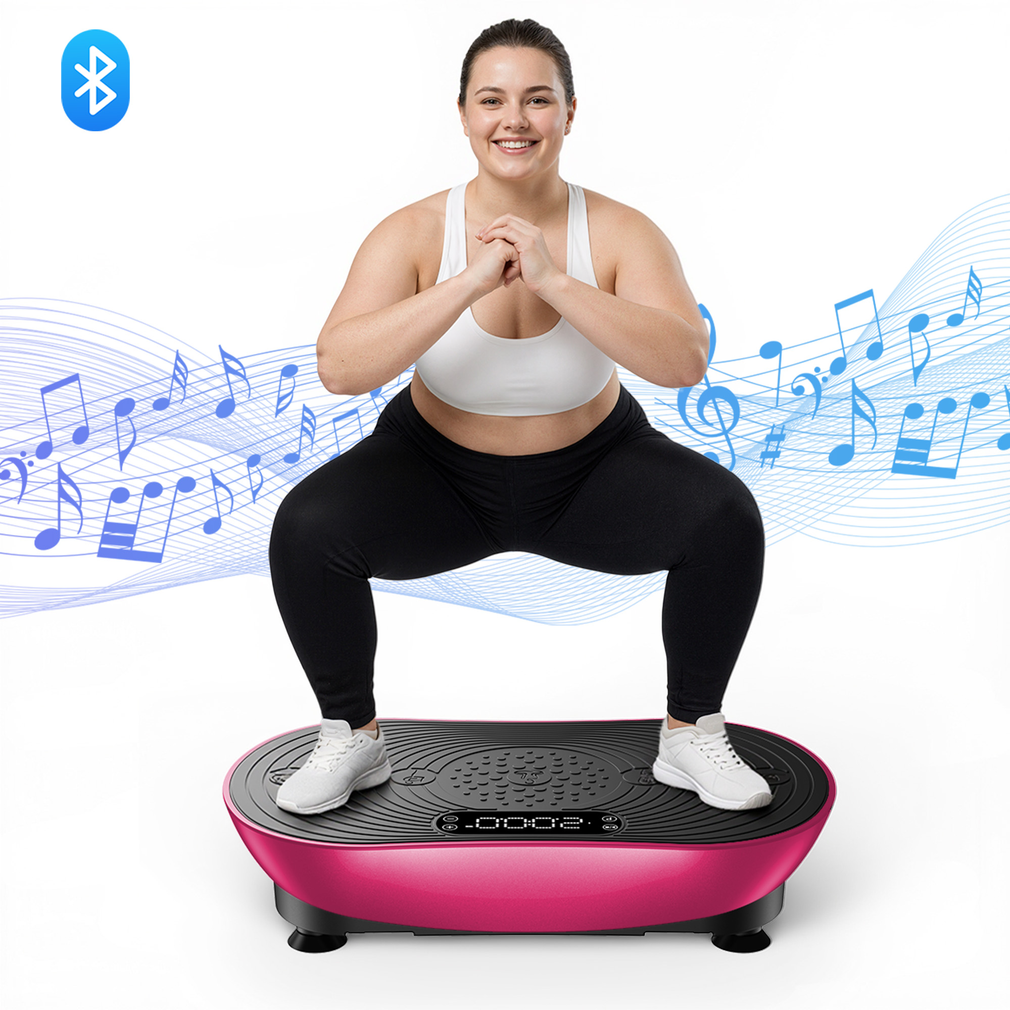 MERACH Vibration Plate Exercise Machine with LED Touch Screen, 99 Speed Levels, Bluetooth & Resistance Bands, Full Body Workout Platform for Home Fitness Training