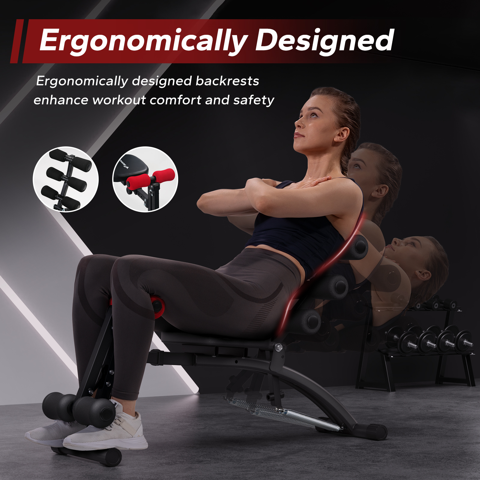 MERACH Ab Machine, Stomach Workout Equipment with Adjustable Length, Abdominal Workout Bench with Ergonomic Design