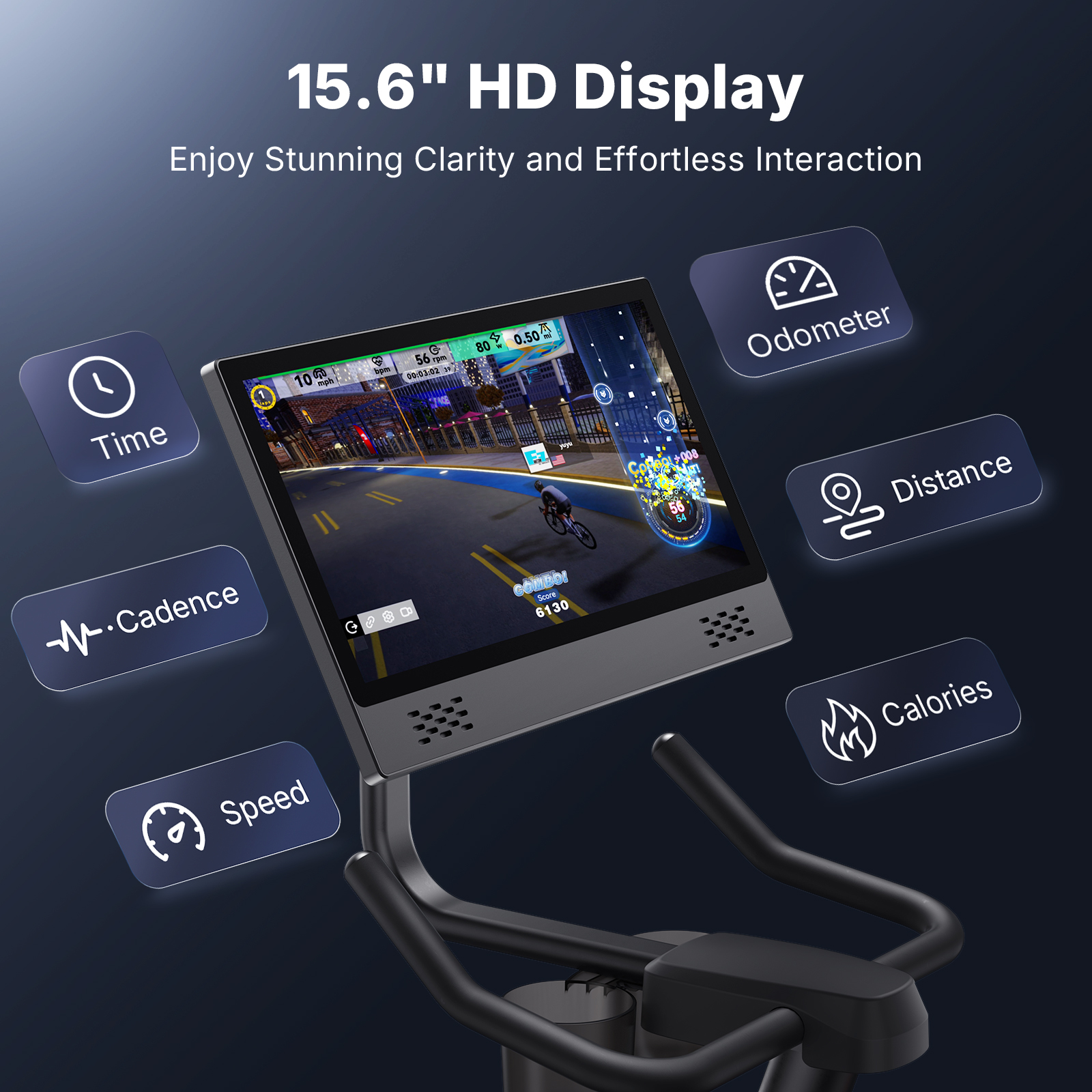 MERACH Stationary Exercise Bike with 1080P HD screen Low Noise for Indoor Workout Cycling Bike with 330lbs Weight Capacity Flywheel Weight 40lbs