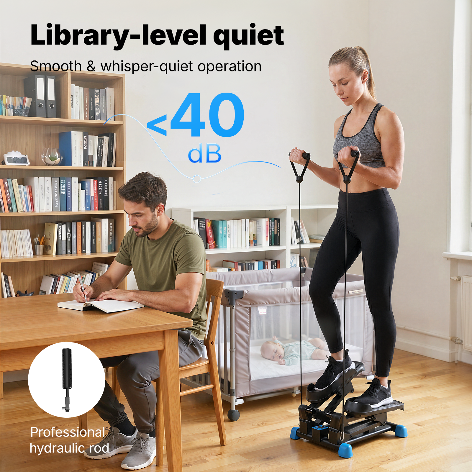 MERACH 3-in-1 Mini Stepper, 330 lb Weight Capacity, Stair Step Workout Machine with Resistance Bands, Health & Fitness Power Stepper for Home Workouts