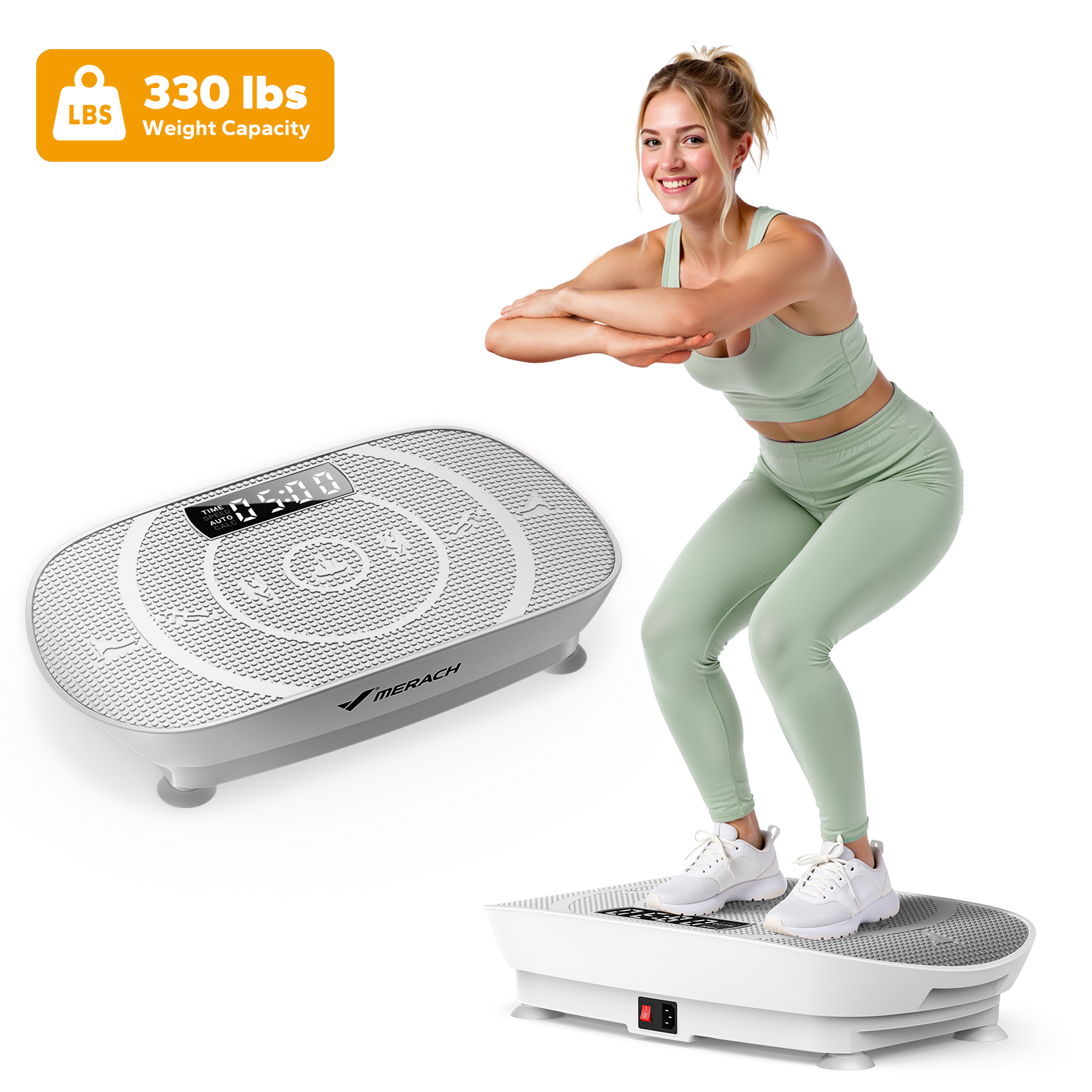 MERACH Compact Vibration Plate Exercise Machine, Mini Whole Body Vibrating Muscle Toner with Remote Control