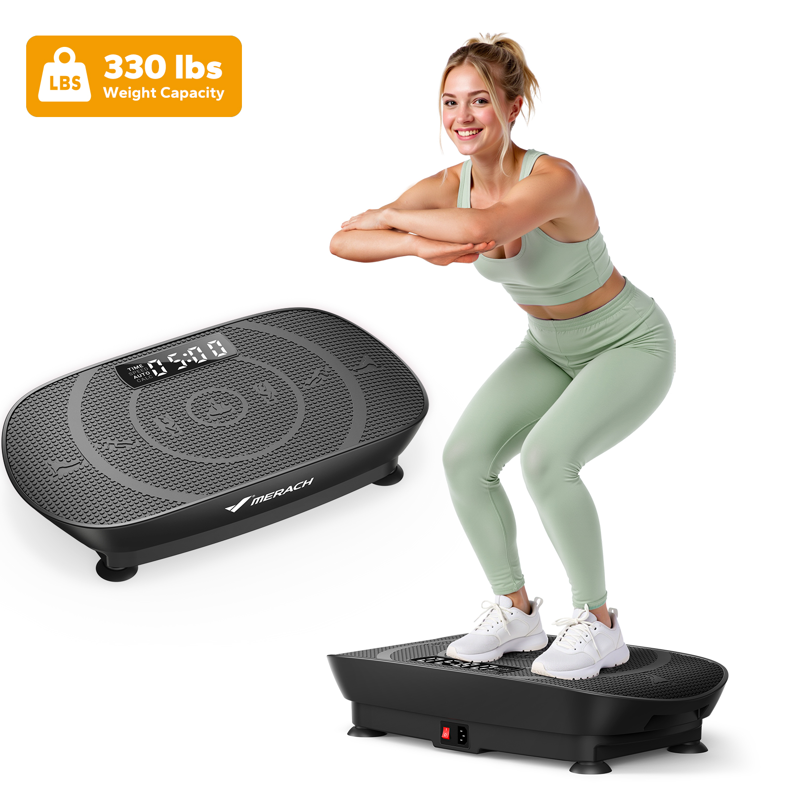 MERACH Compact Vibration Plate Exercise Machine, Mini Whole Body Shake Platform Exercise Machine with Remote Control