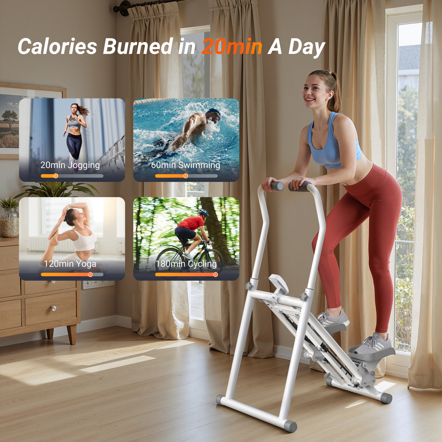 MERACH Stair Stepper Exercise Machine, 3 Levels Resistance Adjustable Climber, Compact Foldable Full-Body Workout Stepper Home Cardio Exercise Equipment