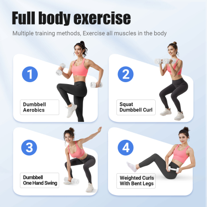 MERACH 8.8 lbs Adjustable Dumbbells Set of 2, 4-in-1 Free Weights for Women, Hand Weights for Home Gym, White