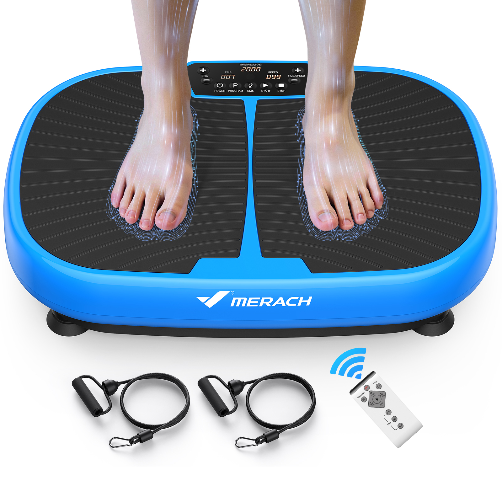 MERACH Vibration Plate Exercise Machine, Lymphatic Drainage Machine, W