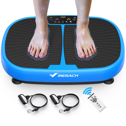 MERACH Vibration Plate Exercise Machine, Lymphatic Drainage Machine, Whole Body Workout Vibration Platform w/ 2 Resistance Bands for Weight Loss, Toning & Wellness