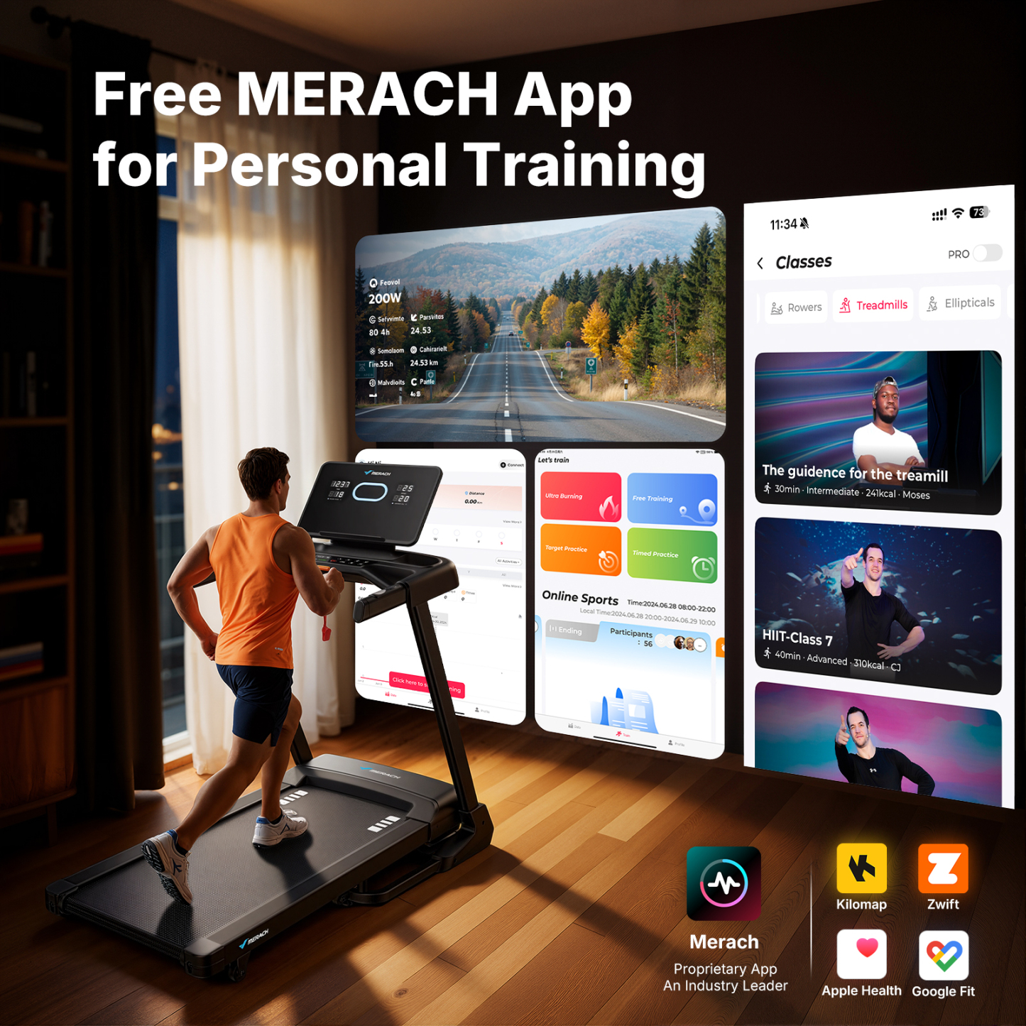 MERACH 3.5HP Treadmill with 15% Auto Incline, Folding Treadmill for Home with Bluetooth Speaker, APP, 350 lbs Capacity