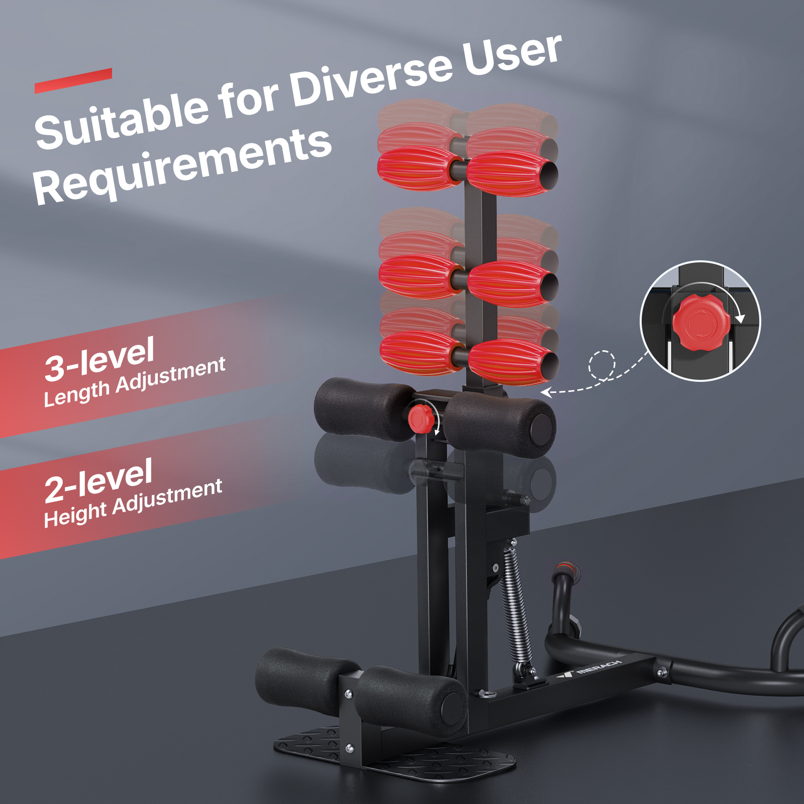 MERACH Deep Squat Machine for Glutes Workout, Adjustable Glutes Trainer for Home Gym, Hold up to 300lbs