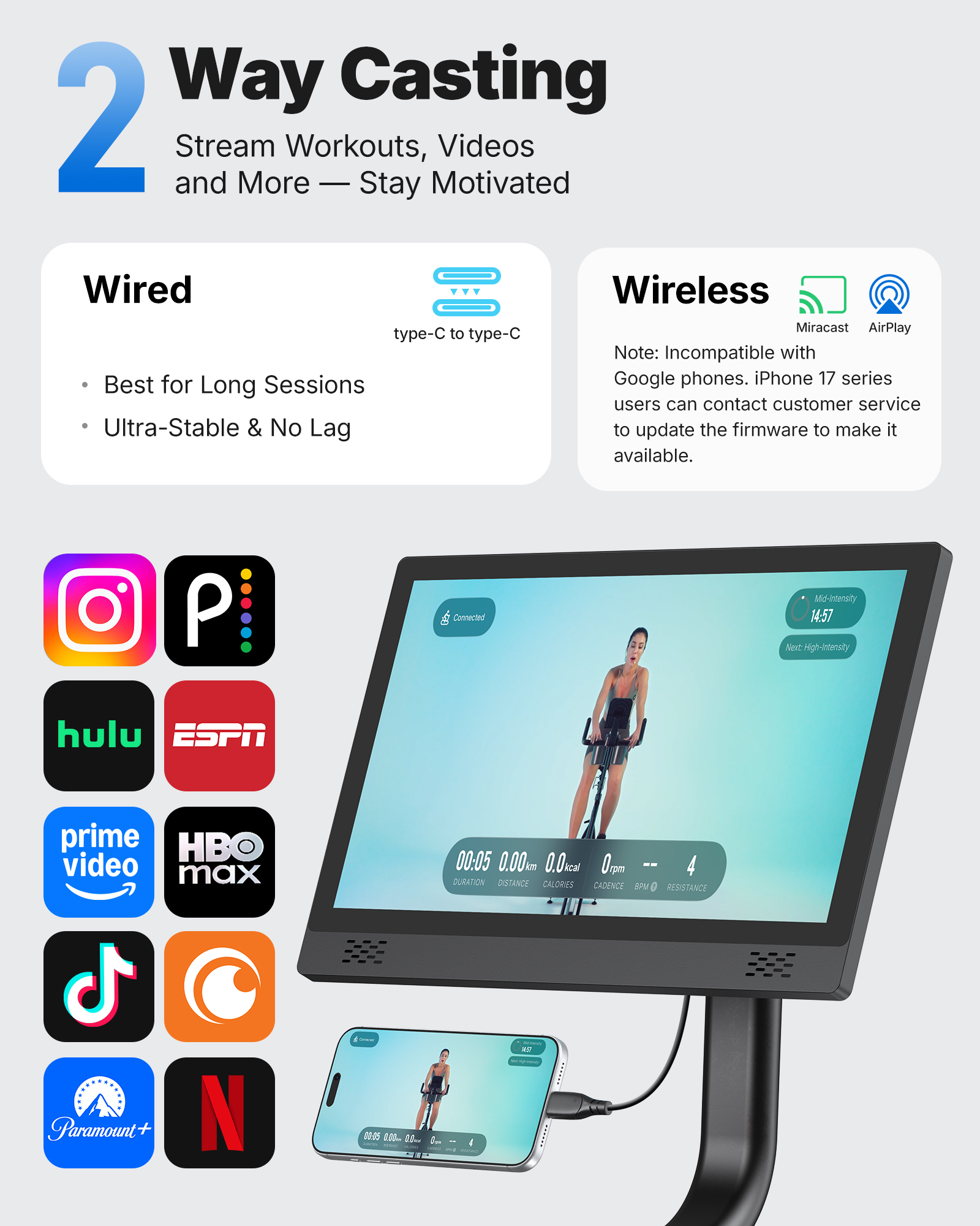 MERACH Exercise Bike, Brake Pad Stationary Bike with Exclusive App, Low Noise Indoor Cycling Bike with 300lbs Weight Capacity, Tablet Mount and Fitness Courses for Weight Loss