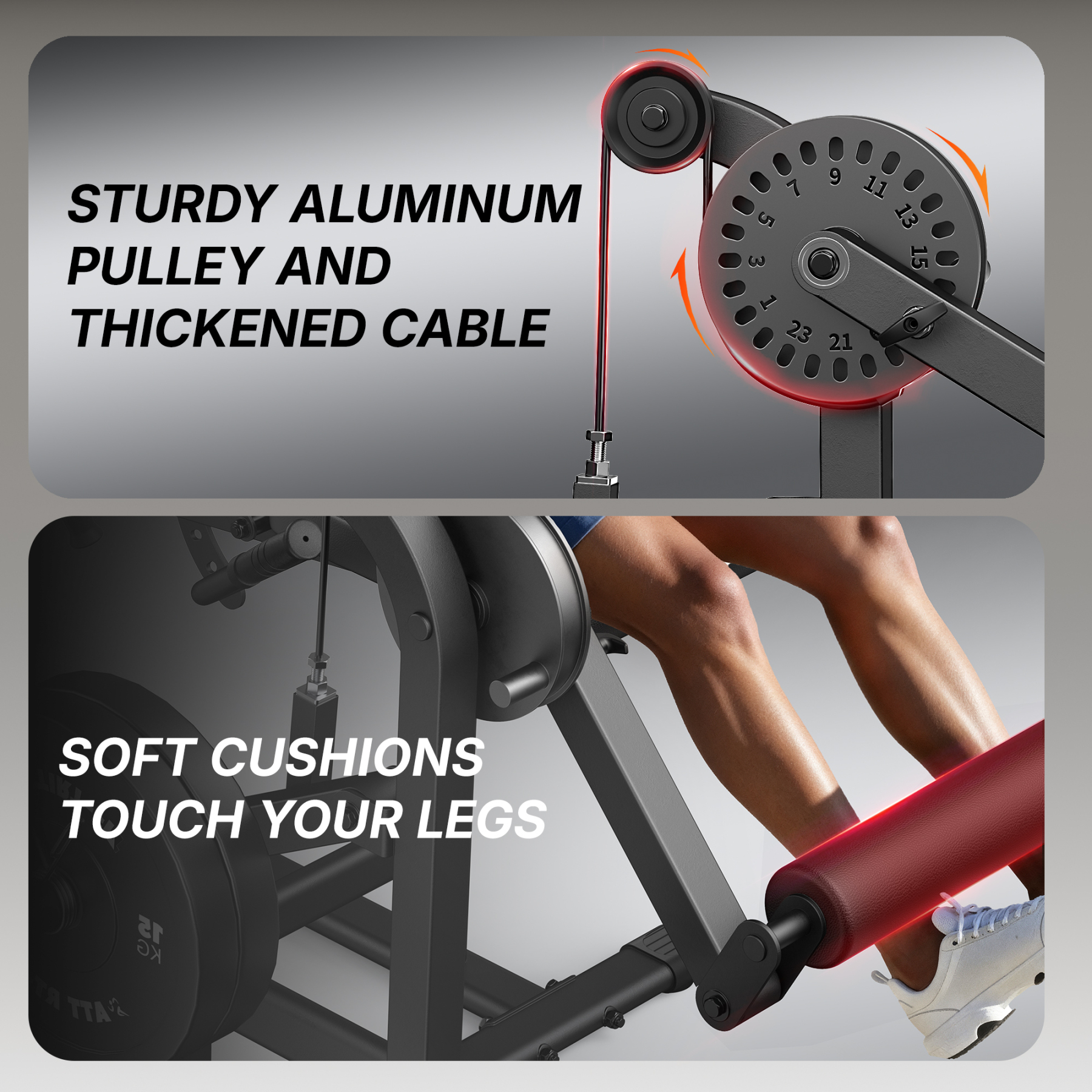 MERACH Leg Extension Machine, Adjustable Leg Curl Machine for Home Gym, 7 adjustable backrest angles, Hold up to 700lbs