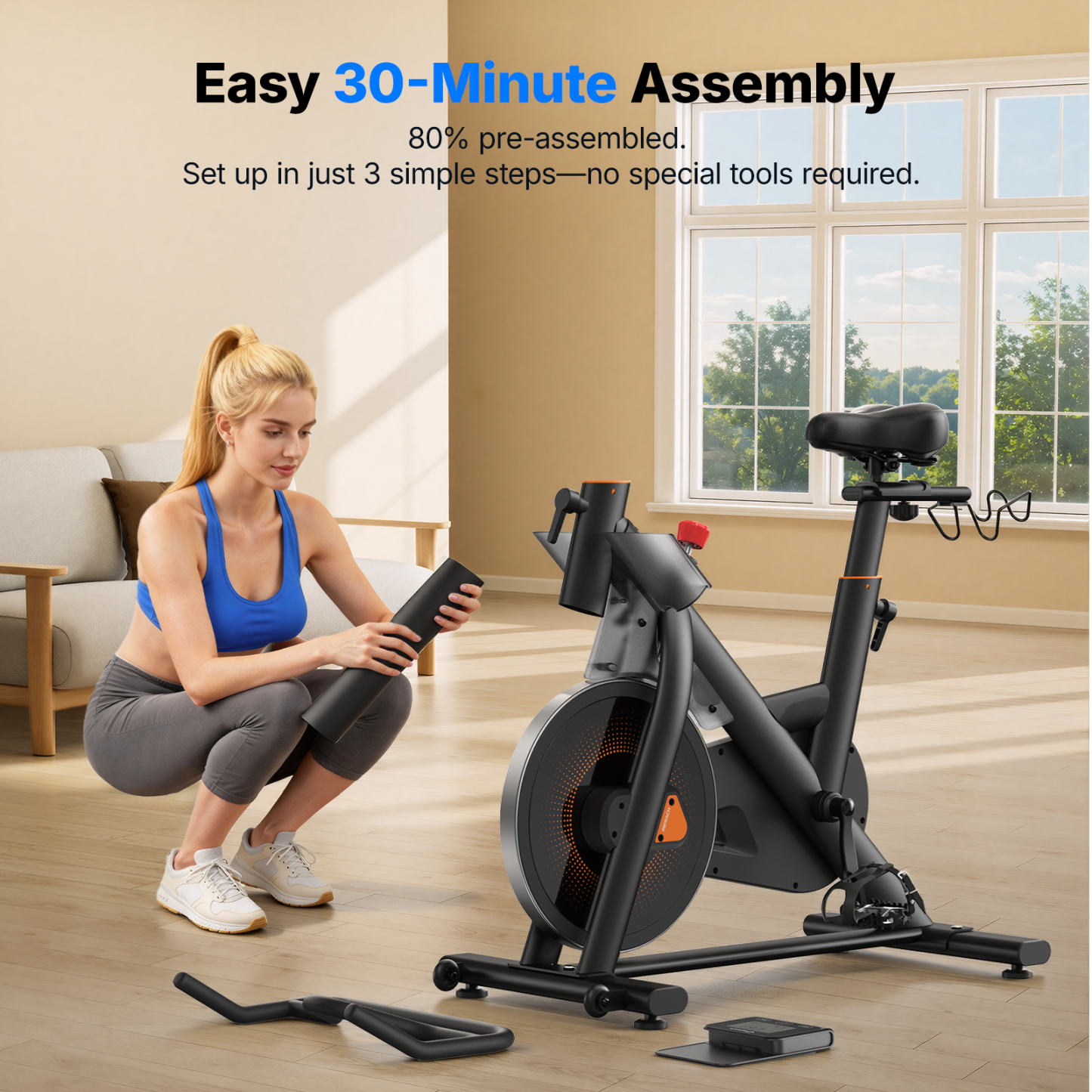 MERACH Exercise Bike for Home, 40LB Flywheel Magnetic Resistance Stationary Bike with Silent Belt Drive, Smart APP Bluetooth Connectivity, Indoor Cycling Bike for Full-Body Workout