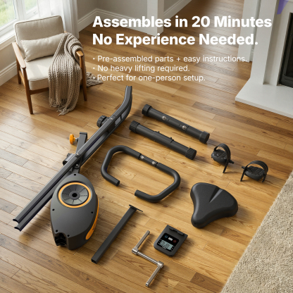 MERACH Folding Exercise Bike, Exercise Bike with LCD Display, Magnetic Fitness Bike for Home with Comfortable Seat, Space Saving, Cardio Training, Maximum Capacity 300 lbs