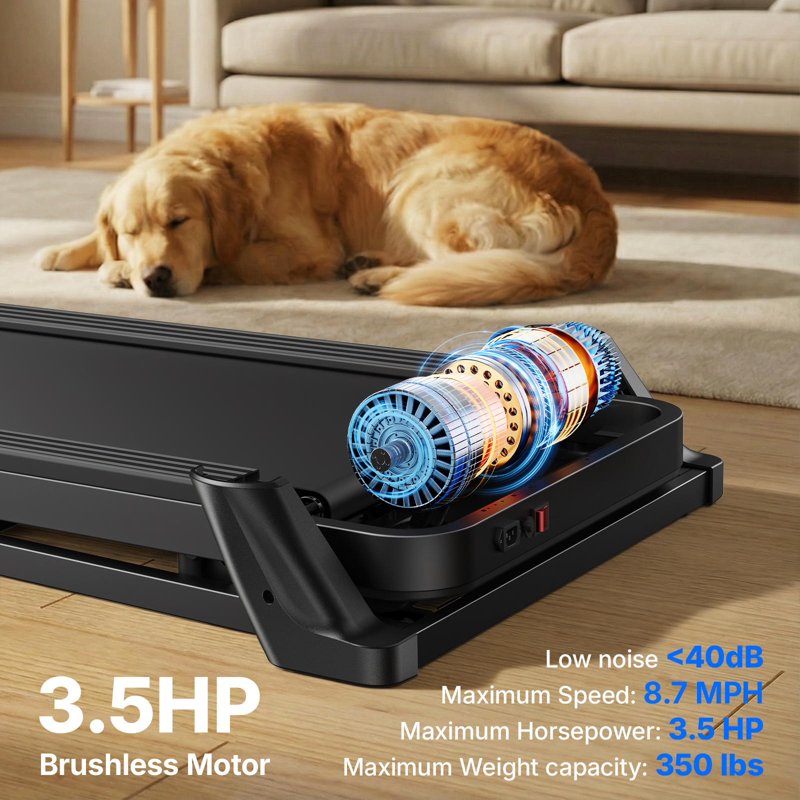 MERACH Folding Treadmill with 18% Auto Incline, 3.5HP Treadmill with Wide Belt, 350lbs Capacity, App Control