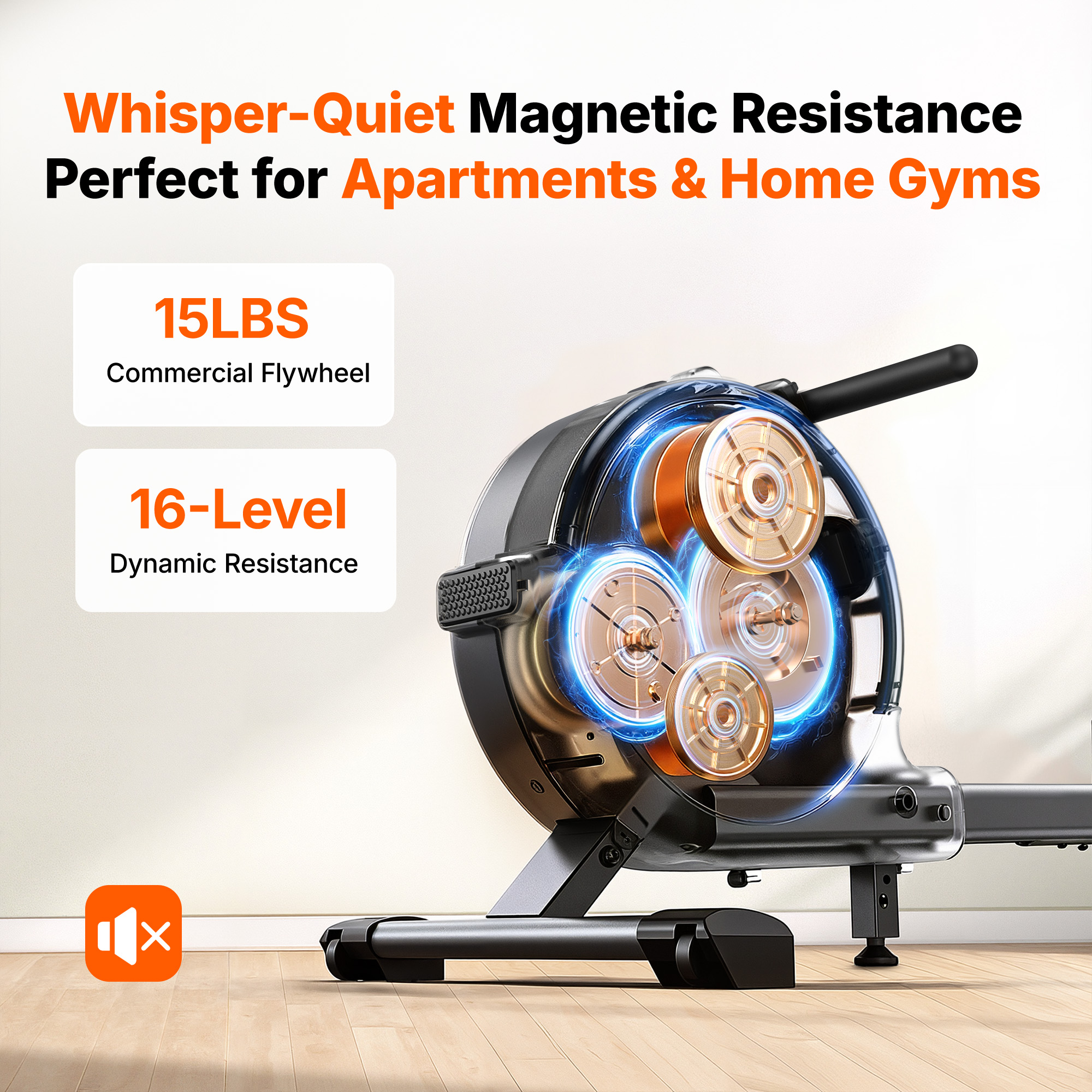 MERACH Rowing Machines with 15.6" Screen, Magnetic Rower for Home with 16 Resistance Levels, Quiet Dual Slide Rail, 350lbs Capacity, App Compatible