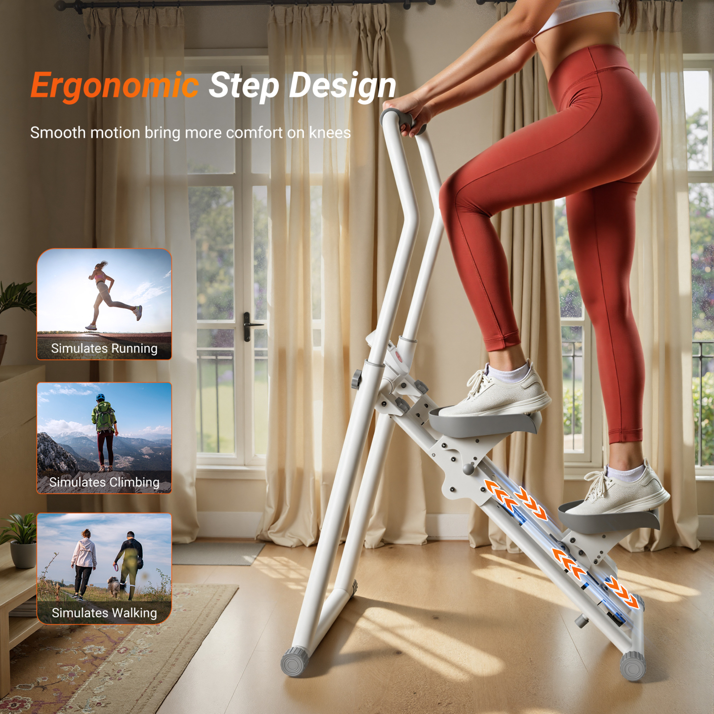 MERACH Stair Stepper Exercise Machine, 3 Levels Resistance Adjustable Climber, Compact Foldable Full-Body Workout Stepper Home Cardio Exercise Equipment
