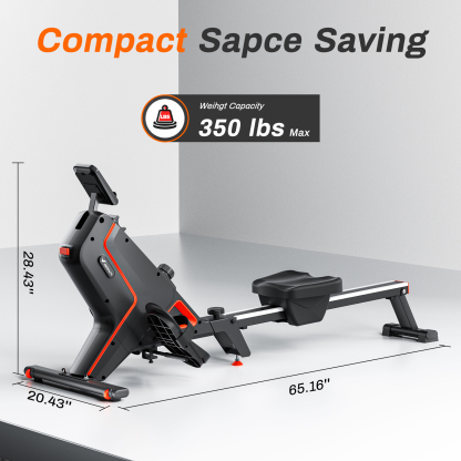 MERACH Foldable Magnetic Rowing Machine 16 Levels Resistance Quiet Rower with Bluetooth for Home Use