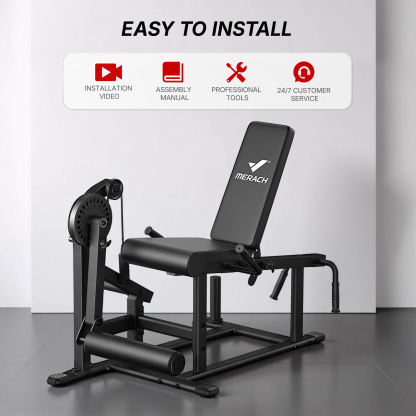 MERACH Leg Extension Machine, Adjustable Leg Curl Machine for Home Gym, 7 adjustable backrest angles, Hold up to 700lbs