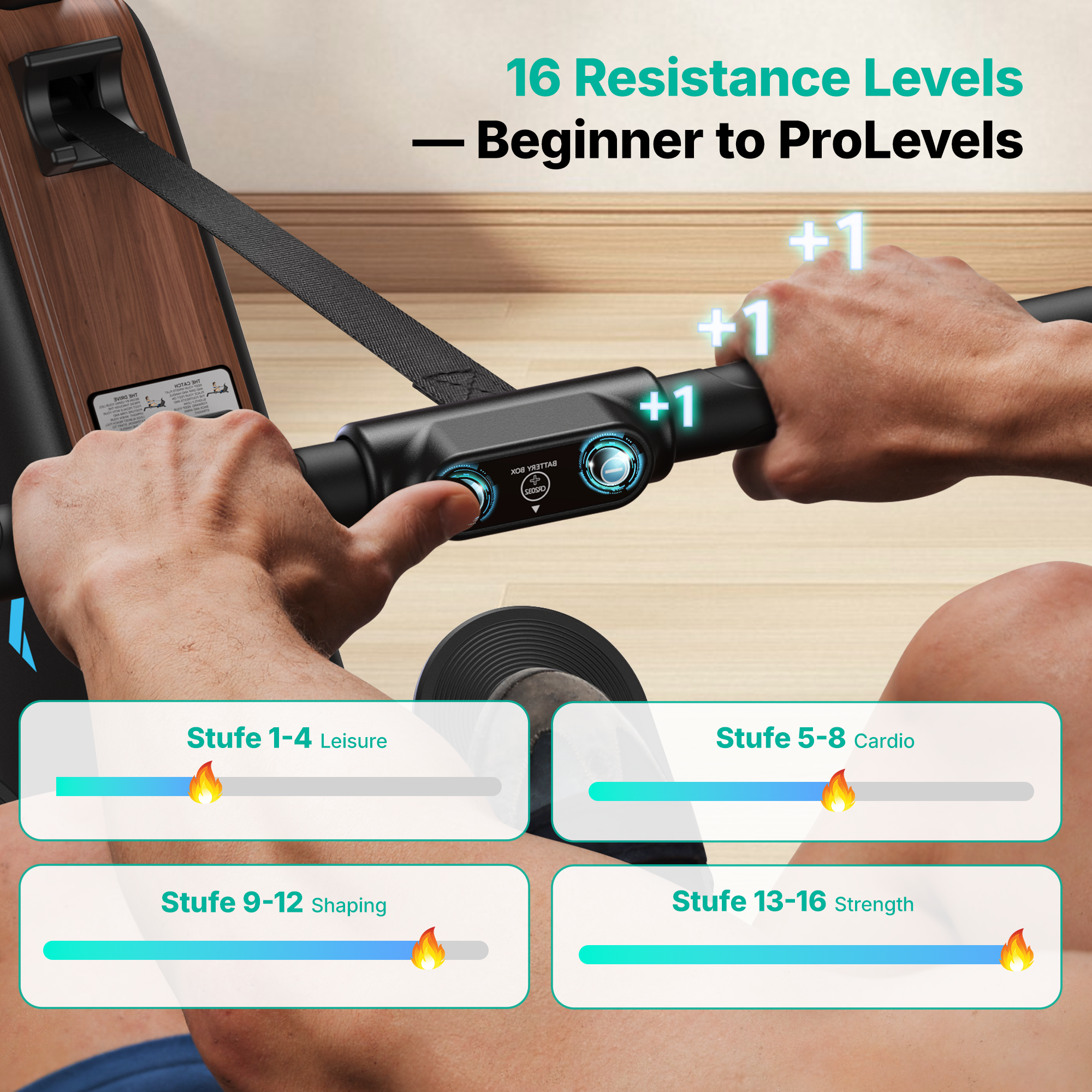 MERACH Magnetic Rowing Machines for Home, Quiet Row Machine with 51.2" Extended Rail, 16-Level Powerful Magnetic Rower and 350 LBS Weight Capacity