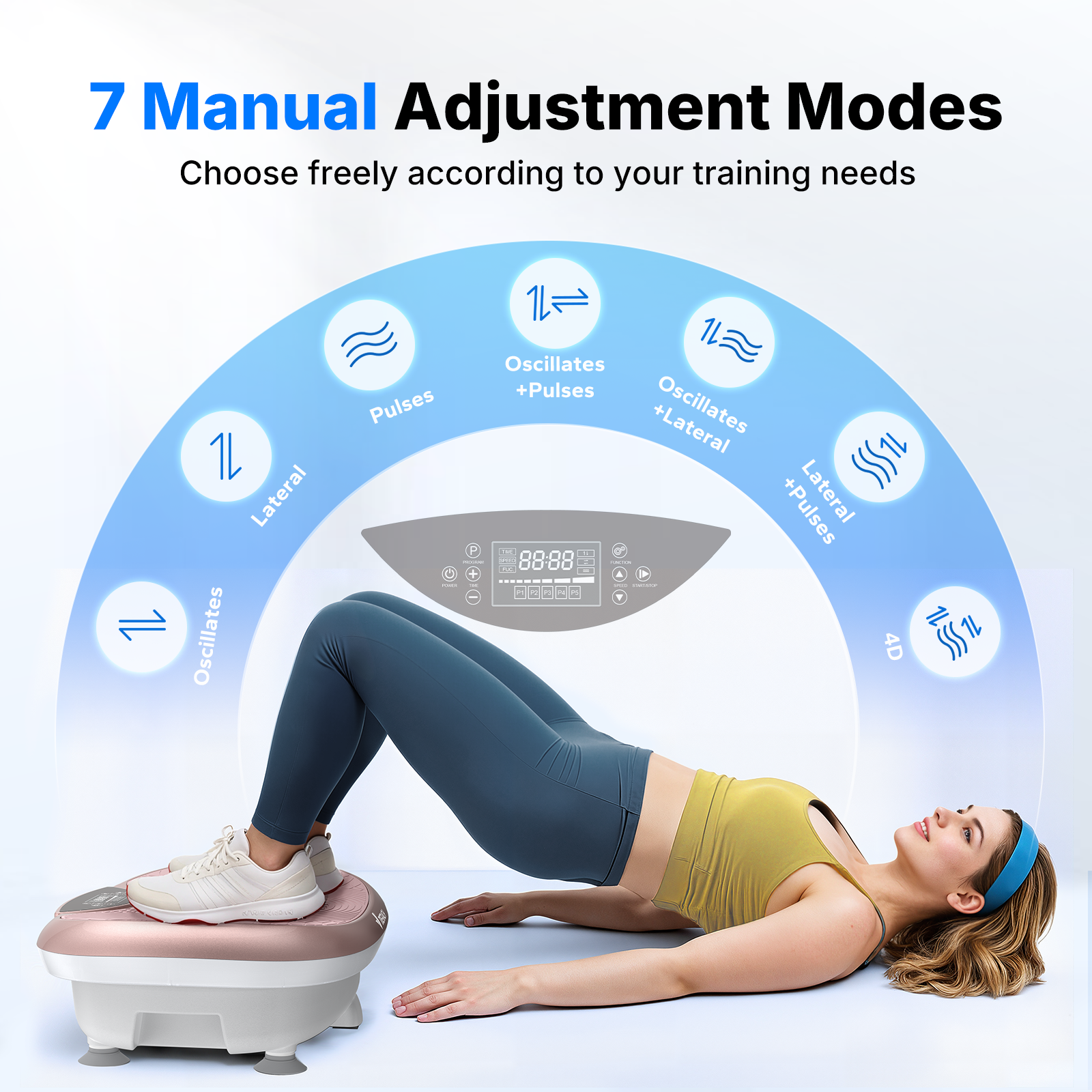 MERACH 4D Vibration Plate Exercise Machine, 120 Speed Levels, 440W Motor, Full Body Vibration Platform with Bluetooth Speaker, LED Lights, Resistance Bands, 440 lb Capacity