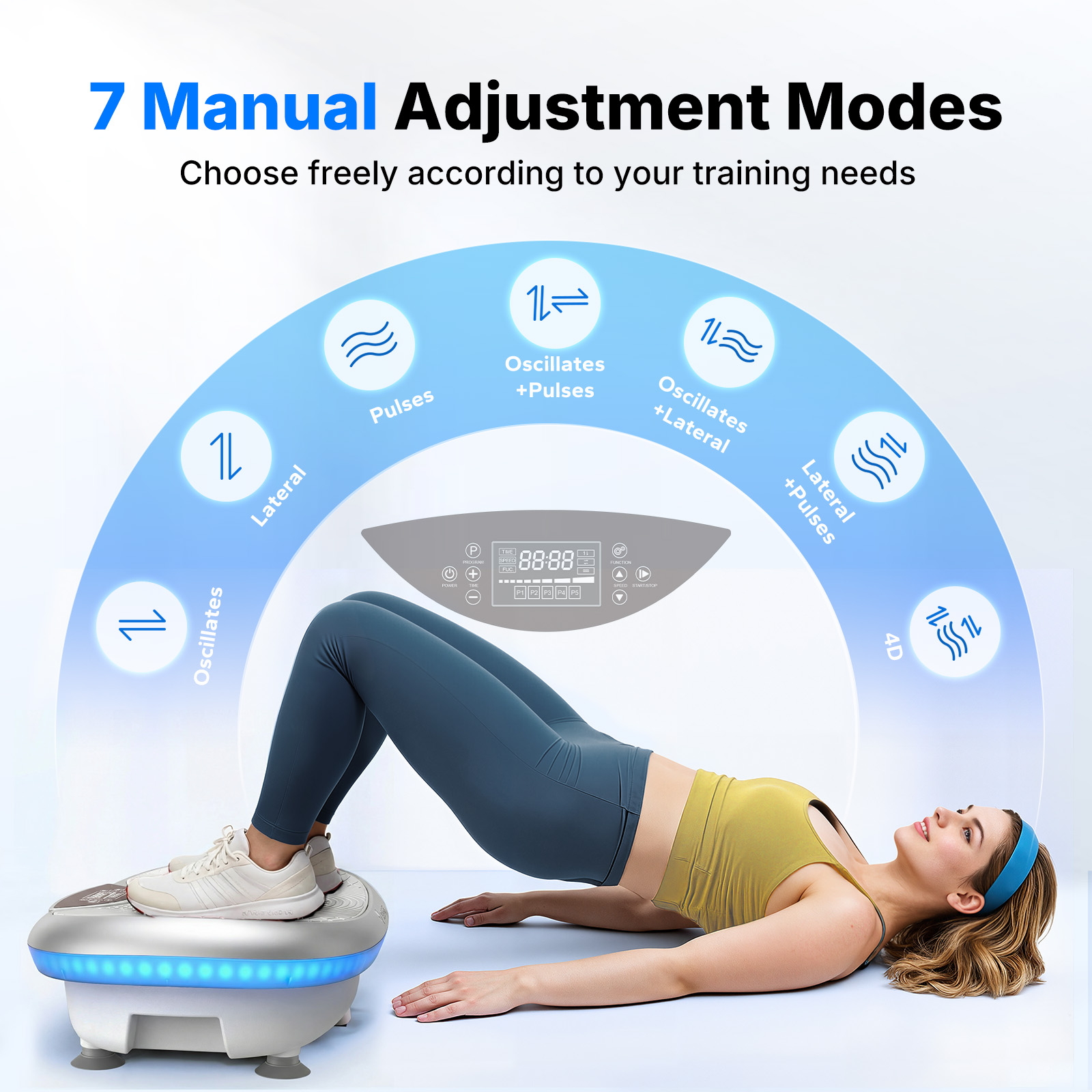 MERACH 4D Vibration Plate Exercise Machine, 120 Speed Levels, 440W Motor, Full Body Vibration Platform with Bluetooth Speaker, LED Lights, Resistance Bands, 440 lb Capacity