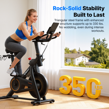 MERACH Exercise Bike for Home, 40LB Flywheel Magnetic Resistance Stationary Bike with Silent Belt Drive, Smart APP Bluetooth Connectivity, Indoor Cycling Bike for Full-Body Workout