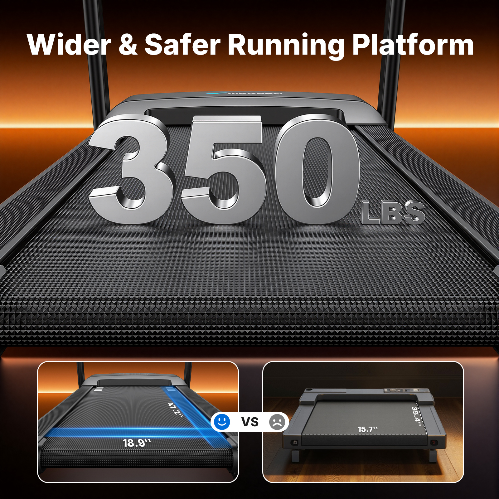 MERACH 3.5HP Treadmill with 15% Auto Incline, Folding Treadmill for Home with Bluetooth Speaker, APP, 350 lbs Capacity