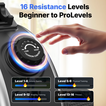 Q1S Manual Resistance Rower-Black