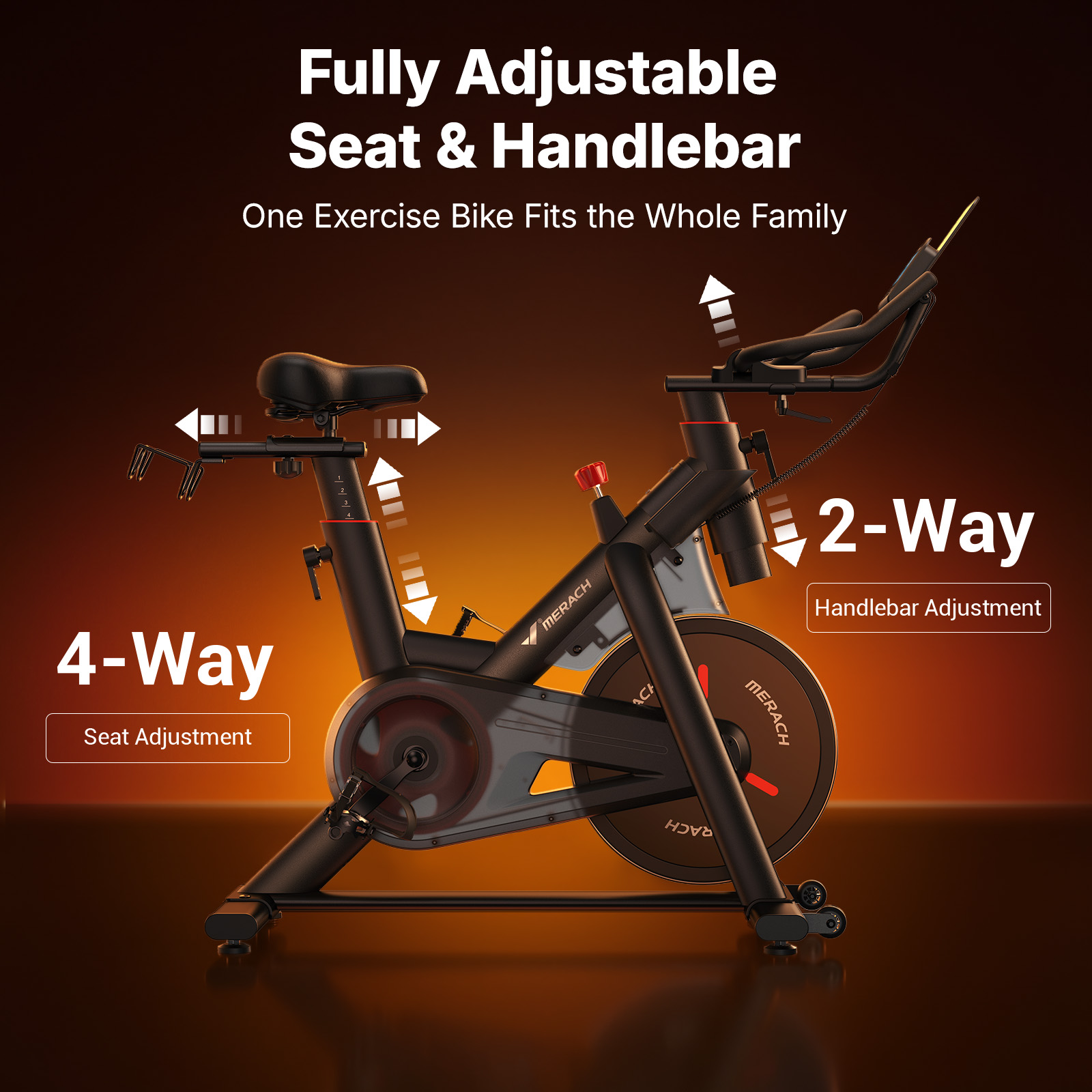 MERACH Exercise Bike with Self-Generating Power, 16-Level Electric Magnetic Resistance, 40LBS Flywheel, Bluetooth App Control, 350LBS Capacity Indoor Cycling Bike with Adjustable Seat & Handlebars