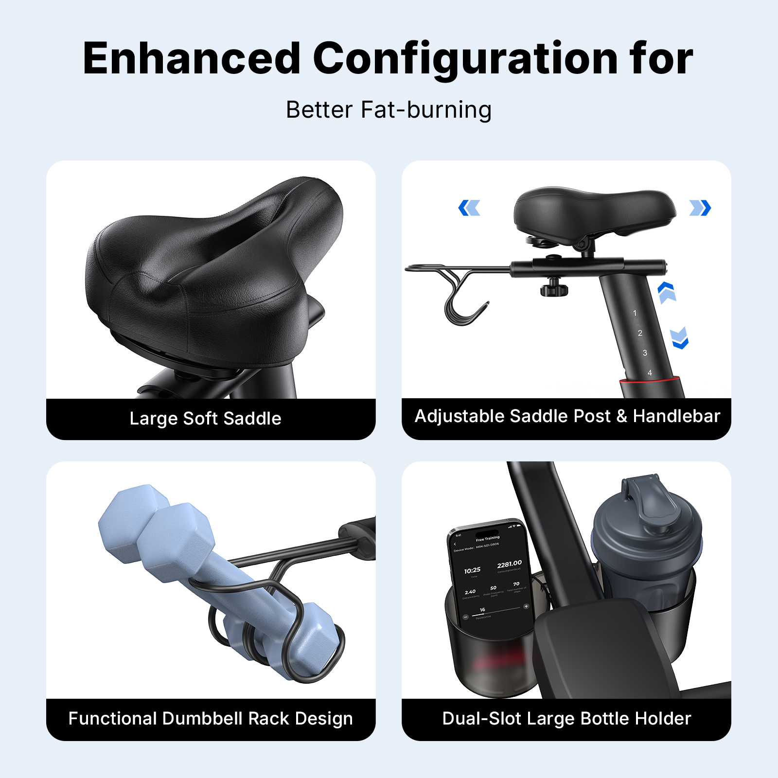 MERACH Stationary Exercise Bike with 1080P HD screen Low Noise for Indoor Workout Cycling Bike with 330lbs Weight Capacity Flywheel Weight 40lbs