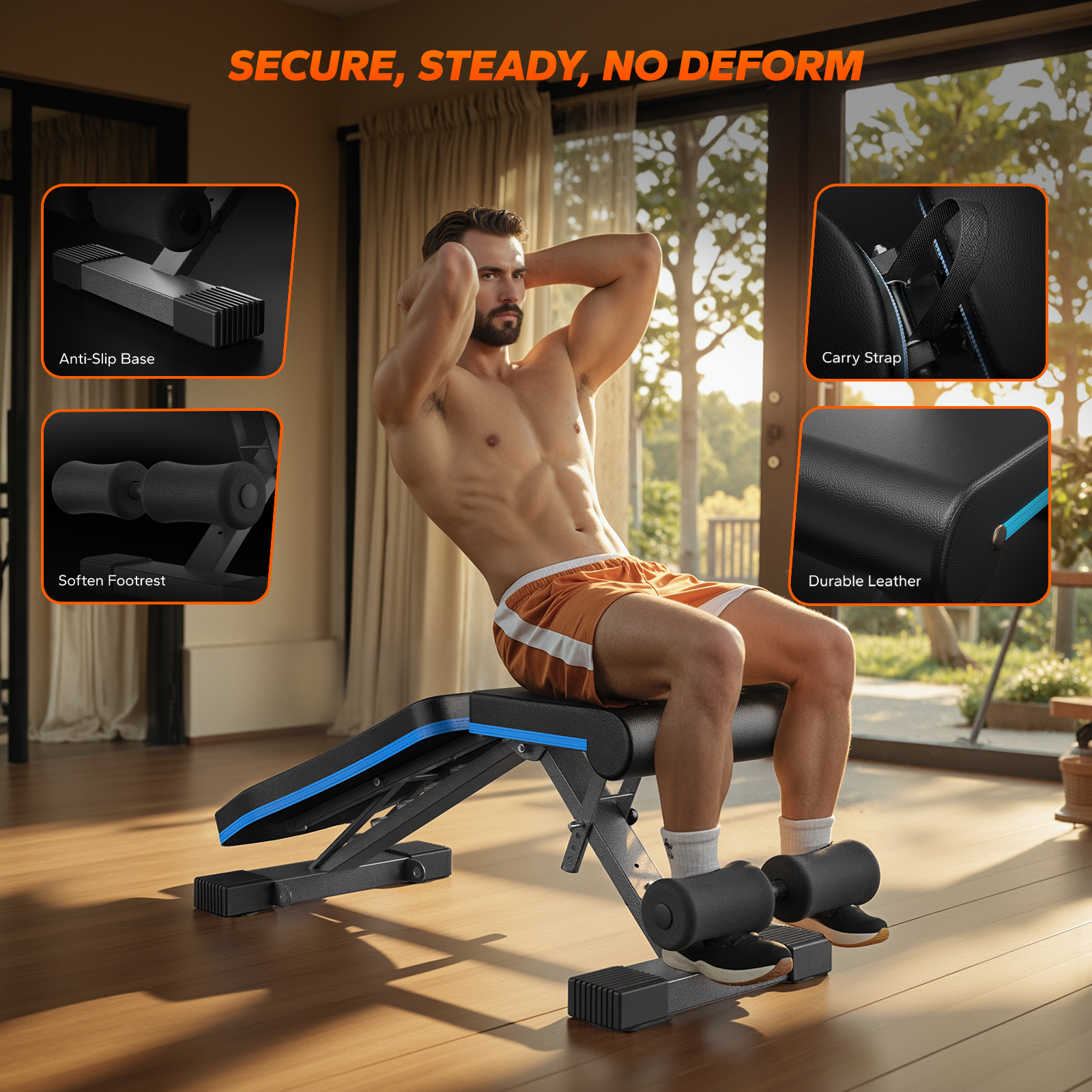 MERACH Adjustable Weight Bench Hold up to 990 lbs, Foldable Exercise Bench for Home Gym Fitness Strength Training