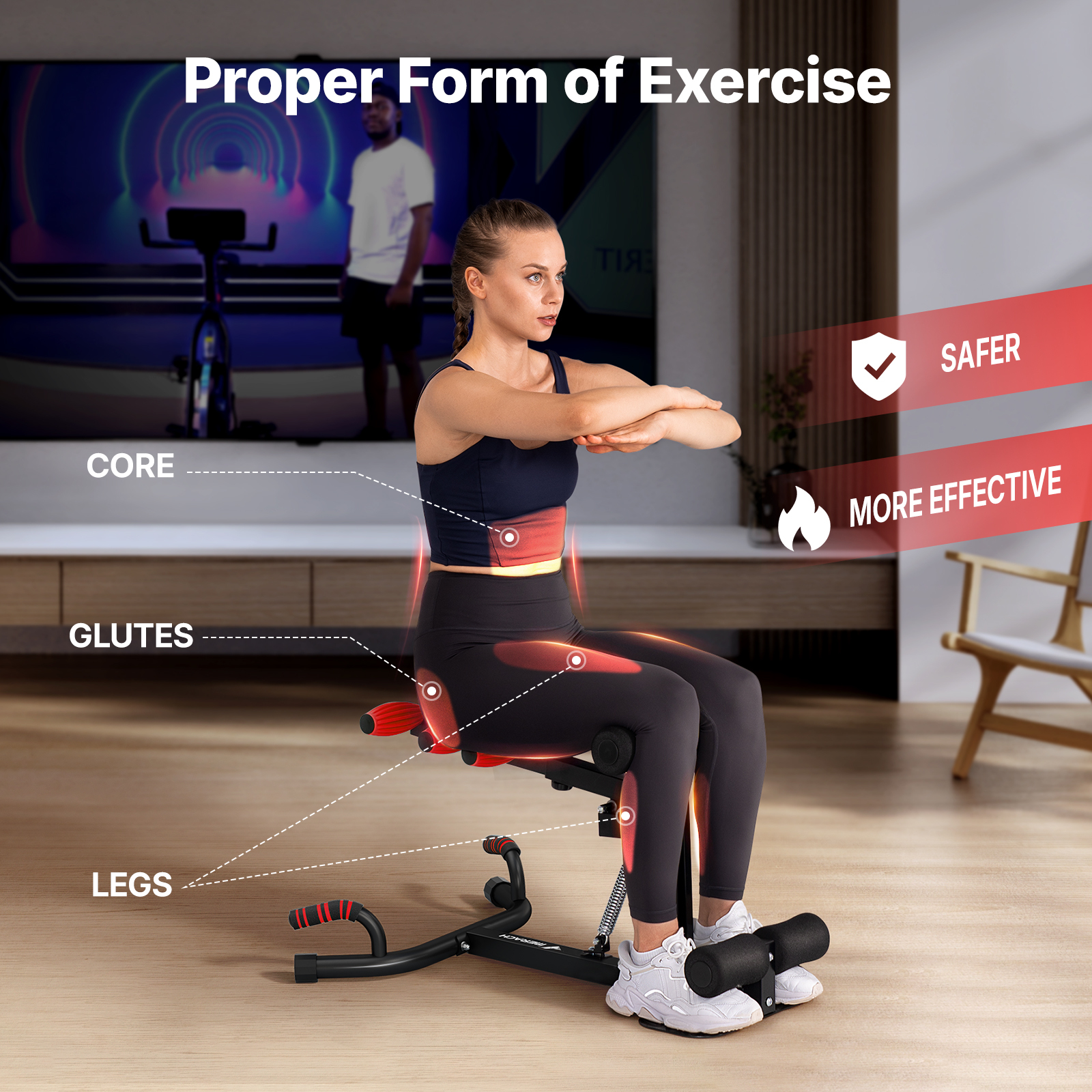 MERACH Deep Squat Machine for Glutes Workout, Adjustable Glutes Trainer for Home Gym, Hold up to 300lbs