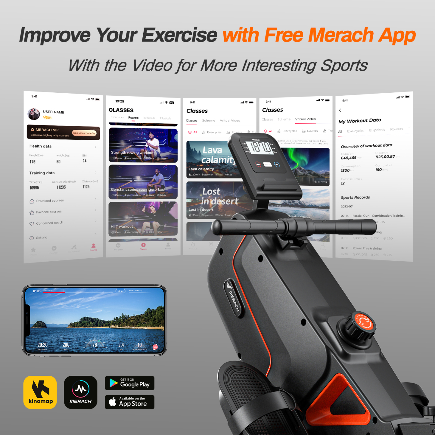 MERACH Foldable Magnetic Rowing Machine 16 Levels Resistance Quiet Rower with Bluetooth for Home Use