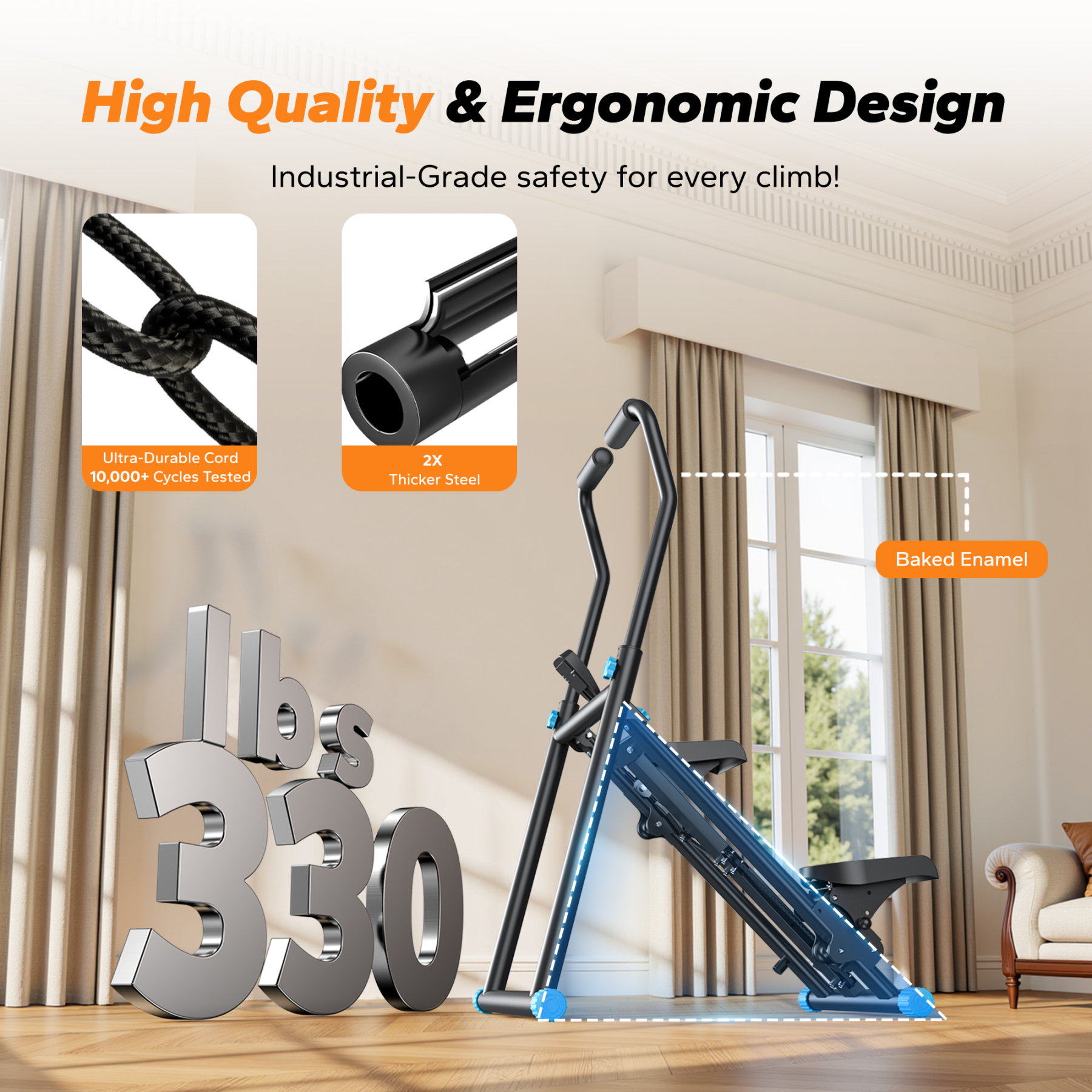 MERACH Stair Stepper, 3 Levels Resistance Adjustable Vertical Climber Machine Compact Foldable Full-Body Workout Stepper Home Cardio Exercise Equipment