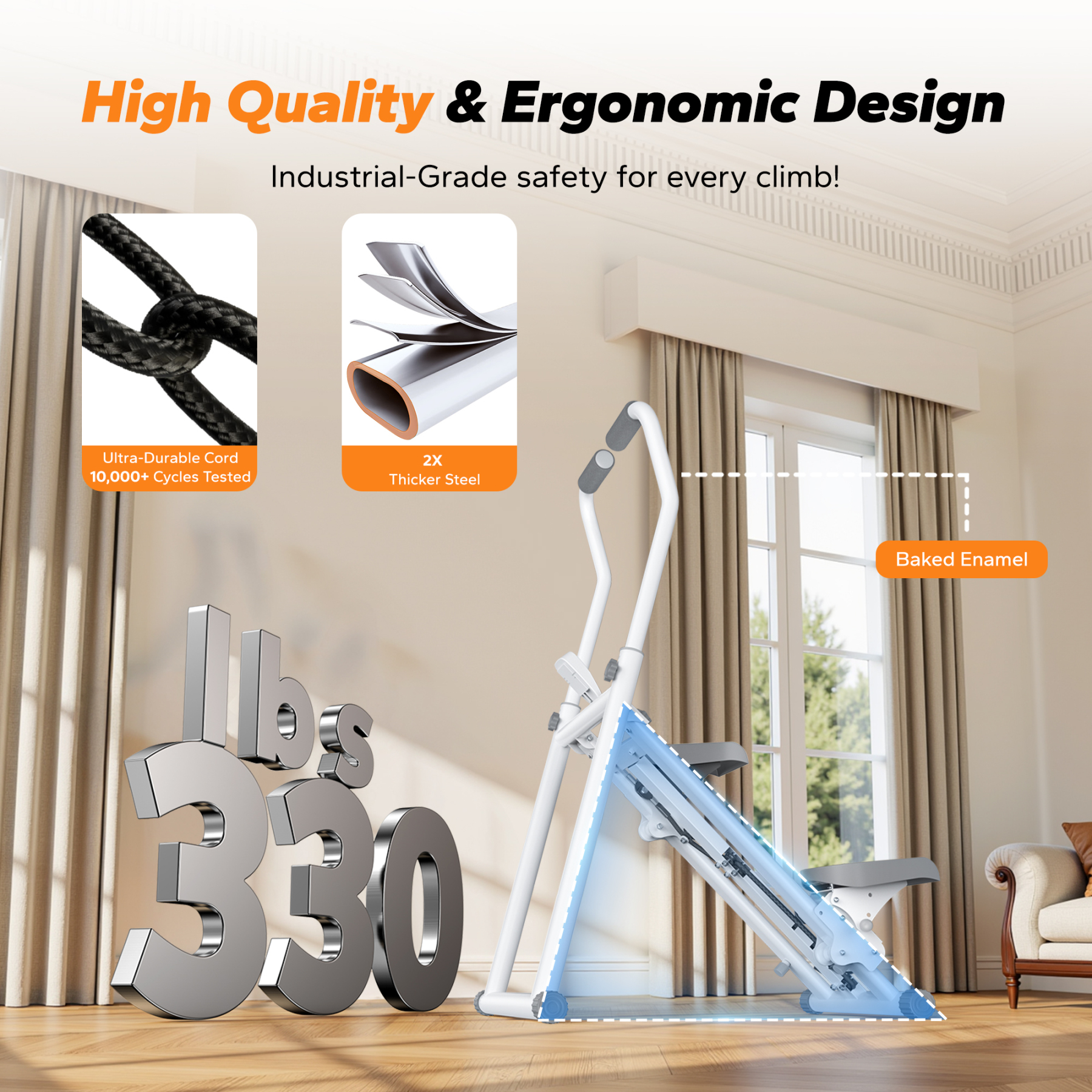 MERACH Stair Stepper, 3 Levels Resistance Adjustable Vertical Climber Machine Compact Foldable Full-Body Workout Stepper Home Cardio Exercise Equipment