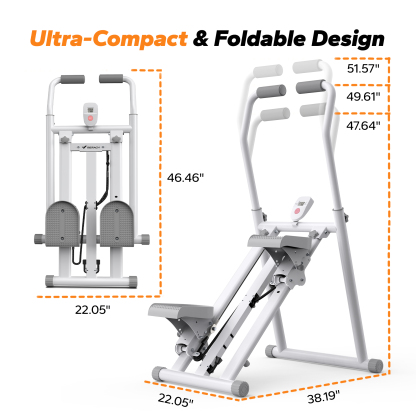 MERACH Stair Stepper, 3 Levels Resistance Adjustable Vertical Climber Machine Compact Foldable Full-Body Workout Stepper Home Cardio Exercise Equipment