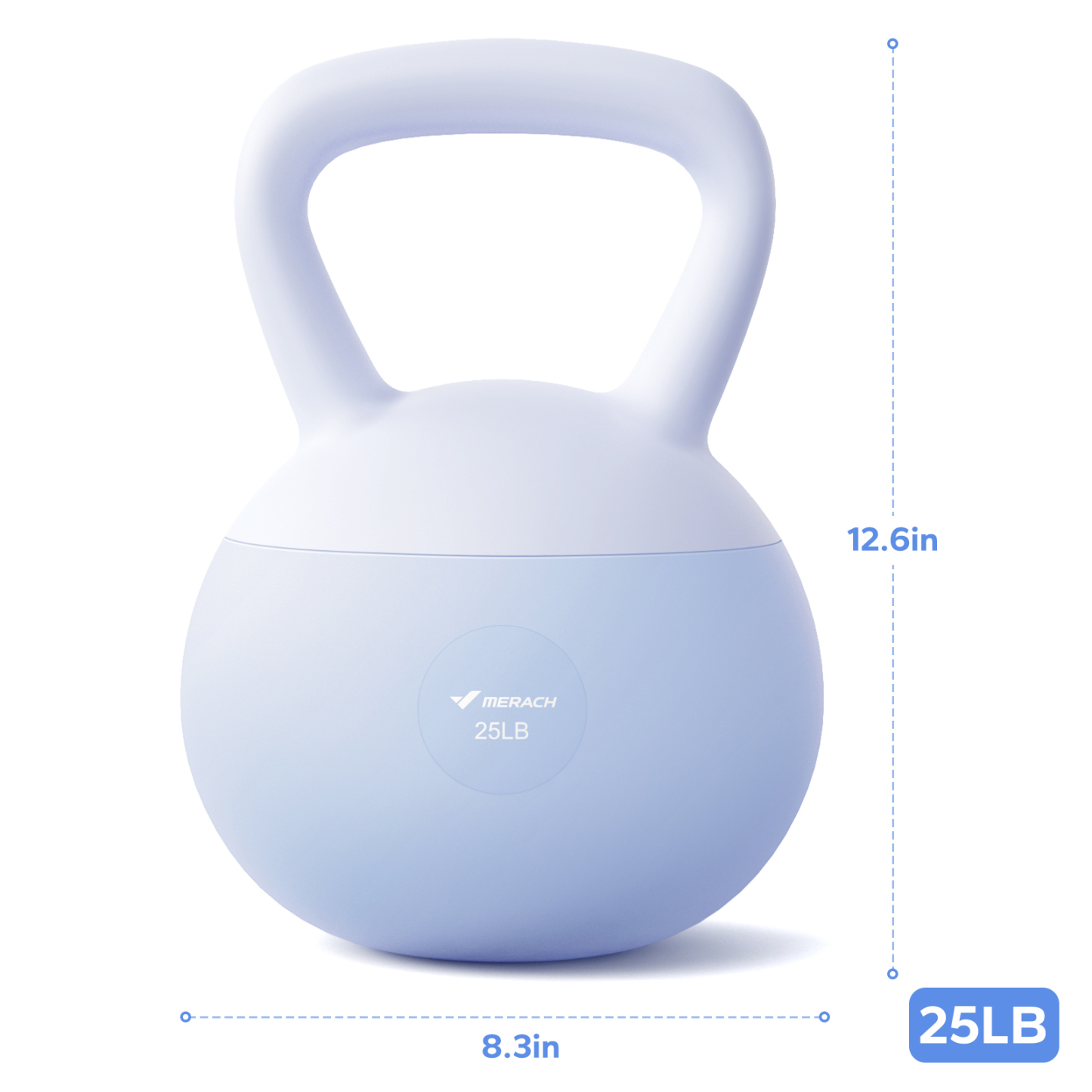 MERACH Soft Kettlebell 25lb PVC Coated Sand Filled Kettlebell with Non-Slip Handle for Home Gym, Blue