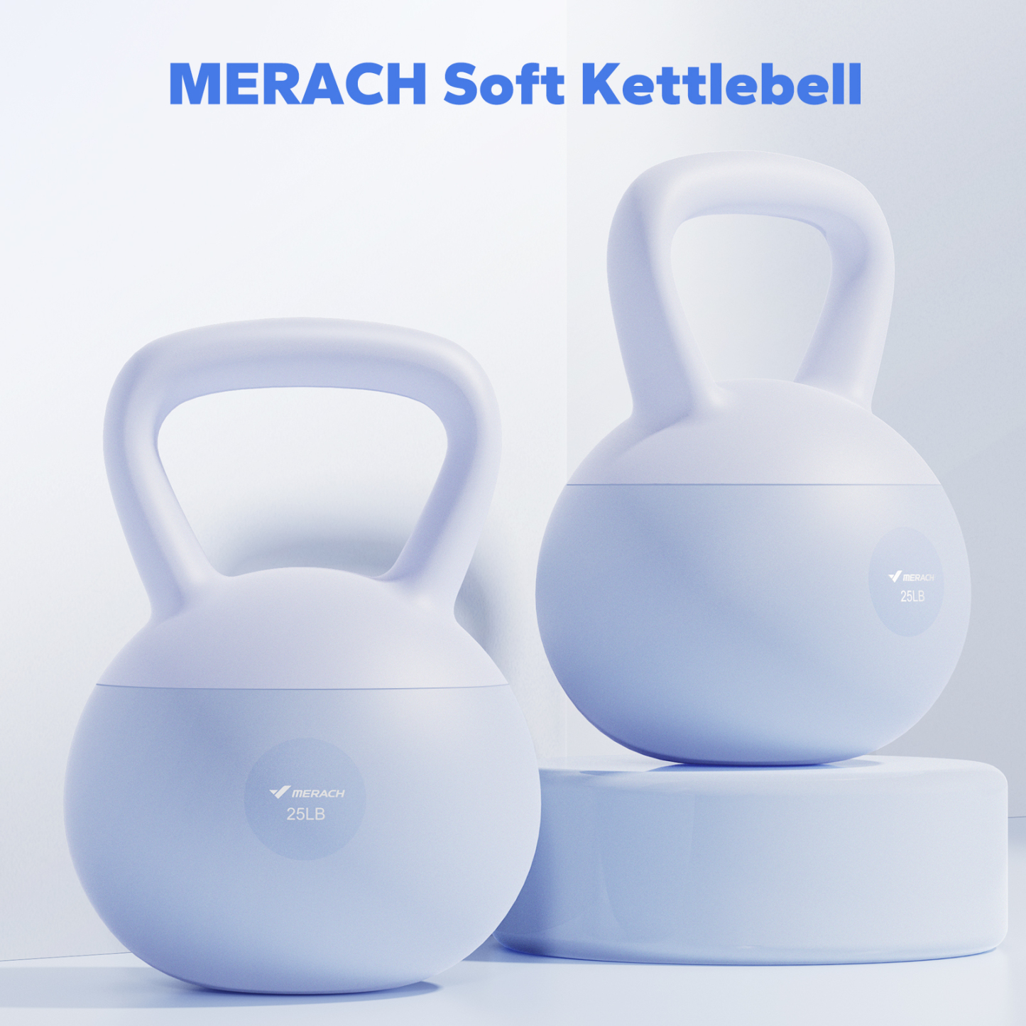 MERACH Soft Kettlebell 25lb PVC Coated Sand Filled Kettlebell with Non-Slip Handle for Home Gym, Blue