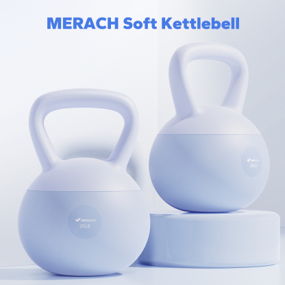 MERACH Soft Kettlebell 25lb PVC Coated Sand Filled Kettlebell with Non-Slip Handle for Home Gym, Blue