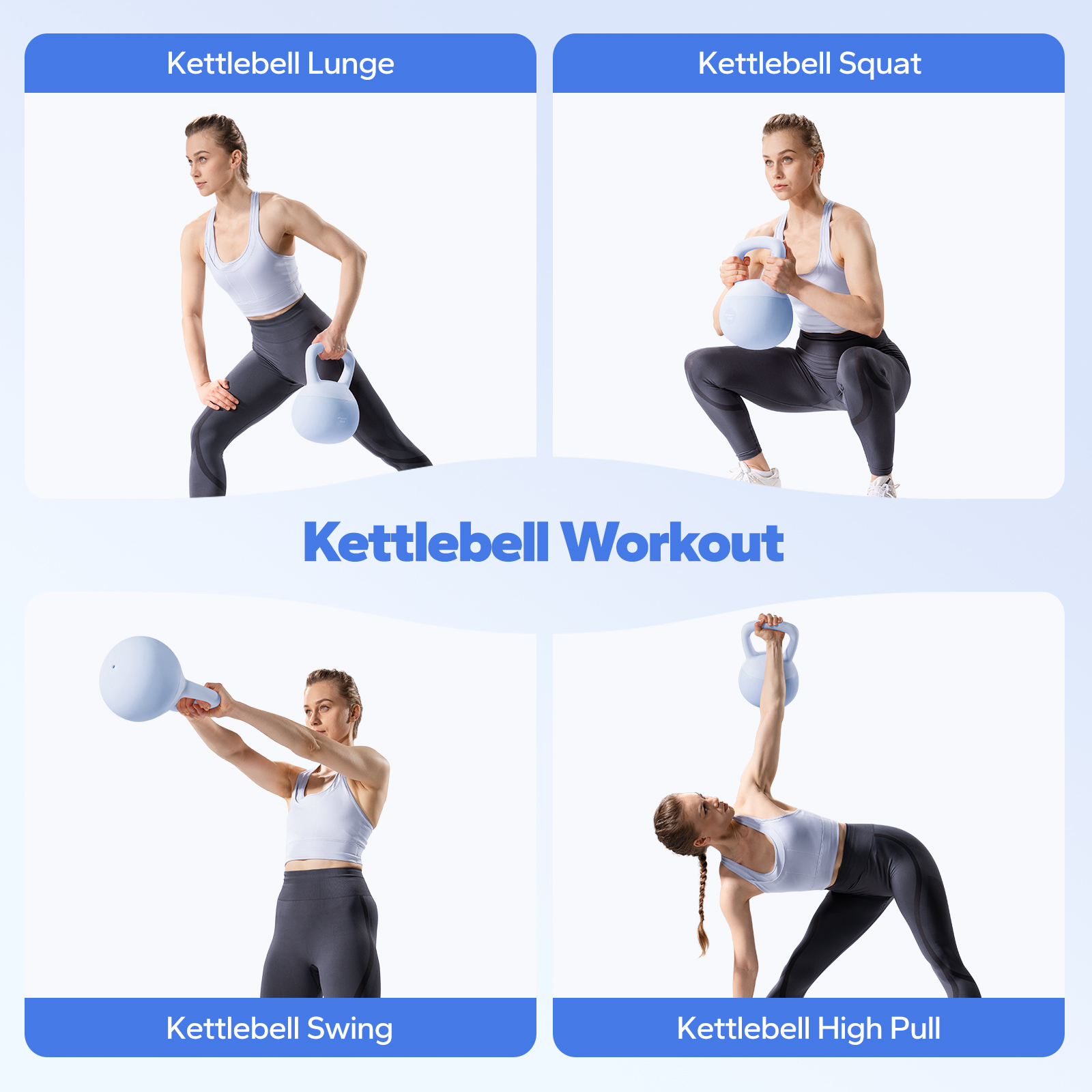MERACH Soft Kettlebell 25lb PVC Coated Sand Filled Kettlebell with Non-Slip Handle for Home Gym, Blue