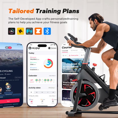 MERACH Indoor Cycling Bike Stationary Exercise Bike 100 Resistance with LED Monitor Free APP Silent Belt Drive and Comfortable Seat Cushion for Cardio Workout