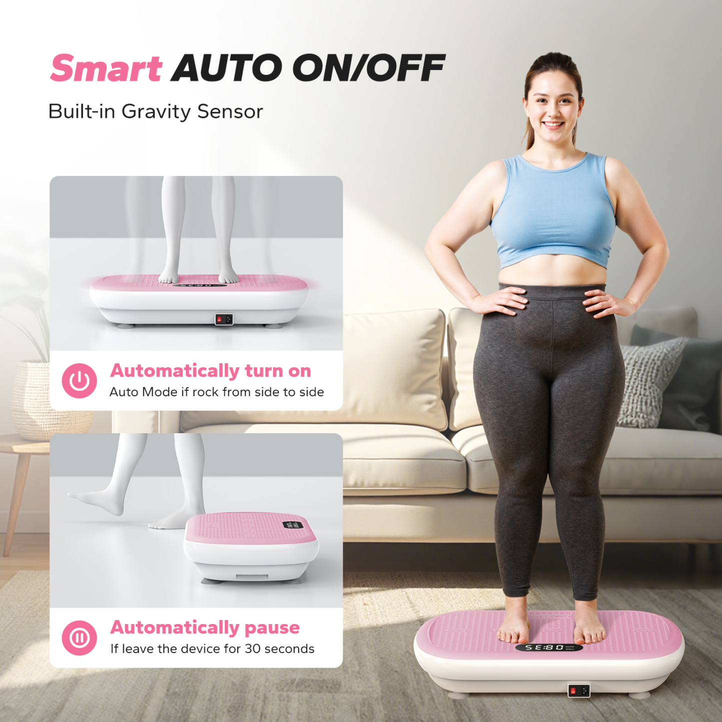 MERACH Vibration Plate Exercise Machine: Upgraded Width & Motor, Supports 440LBS, Bluetooth, Silicone Pedals, Deep Fat Burn, Smart Auto Start/Stop